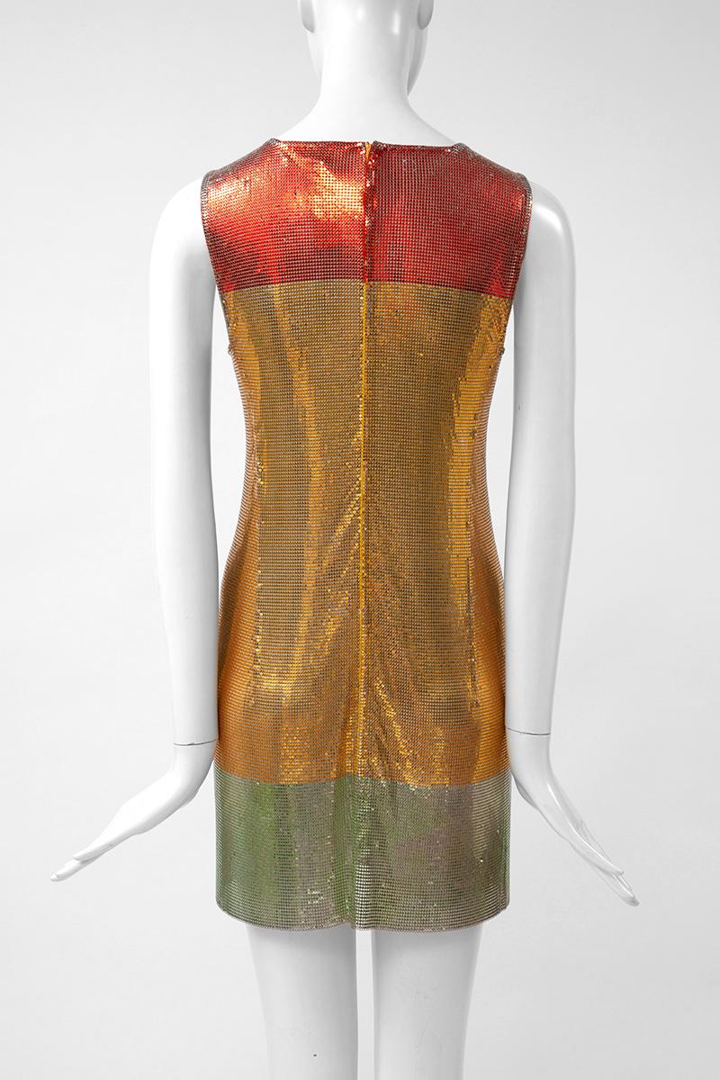 Gianni Versace Couture Metal Mesh Mini Dress, Fall-Winter 1996-1997 In Fair Condition In Geneva, CH