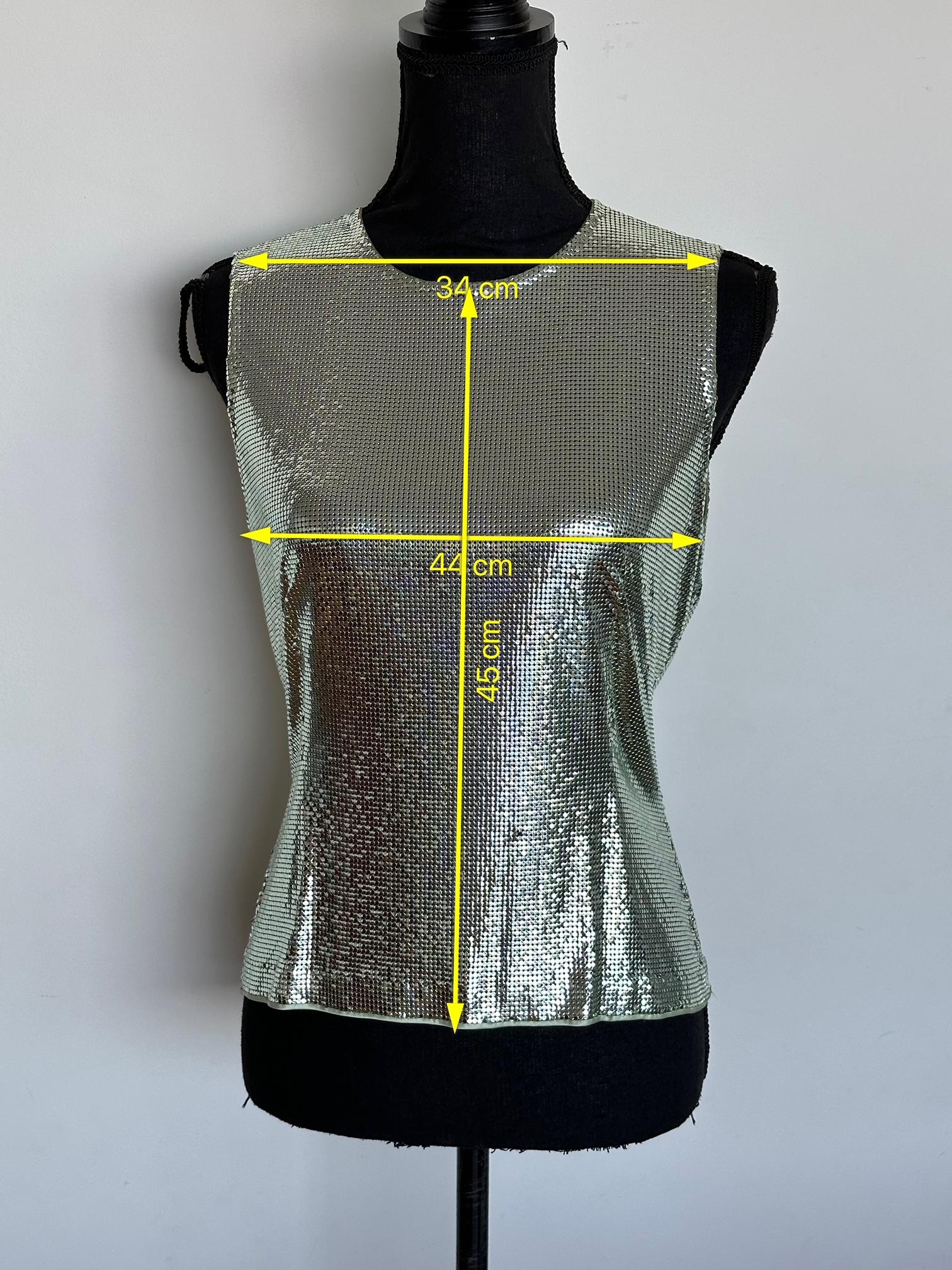 Gianni Versace Couture Metallic Mesh Top For Sale 6