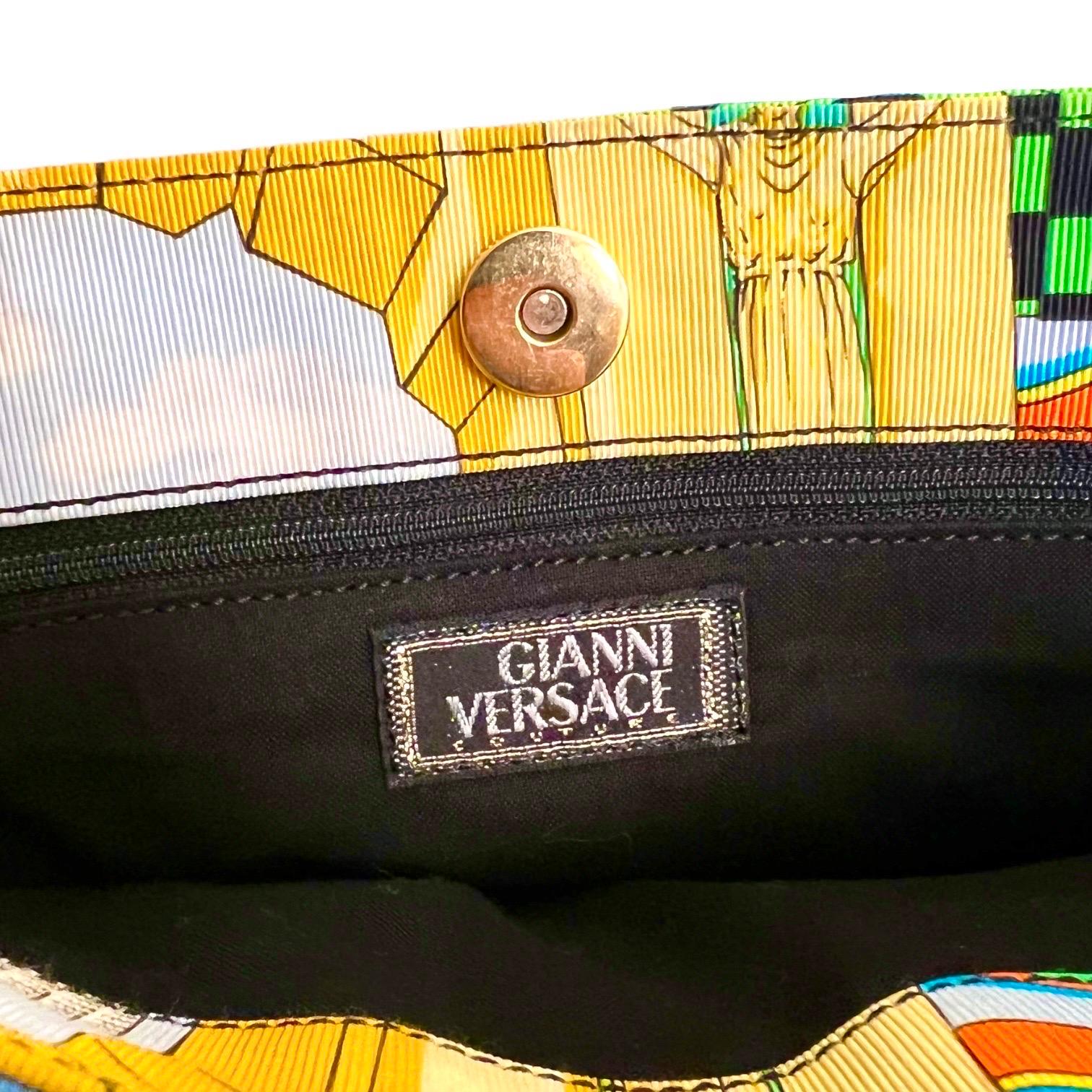 Gianni Versace Couture Miami Large Bag Vintage Beach Print 1993 For Sale 8