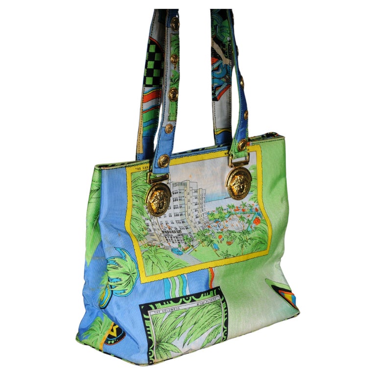 Gianni Versace Couture Miami Tasche Vintage beach print 1993 For