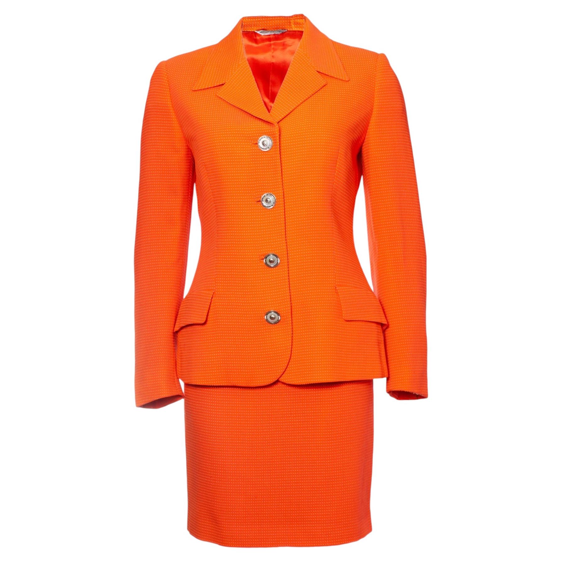 Gianni Versace Couture, Orange blazer and skirt