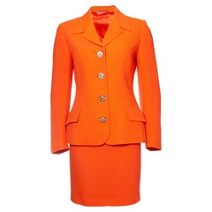 Gianni Versace Couture, Orange blazer and skirt with medusa buttons