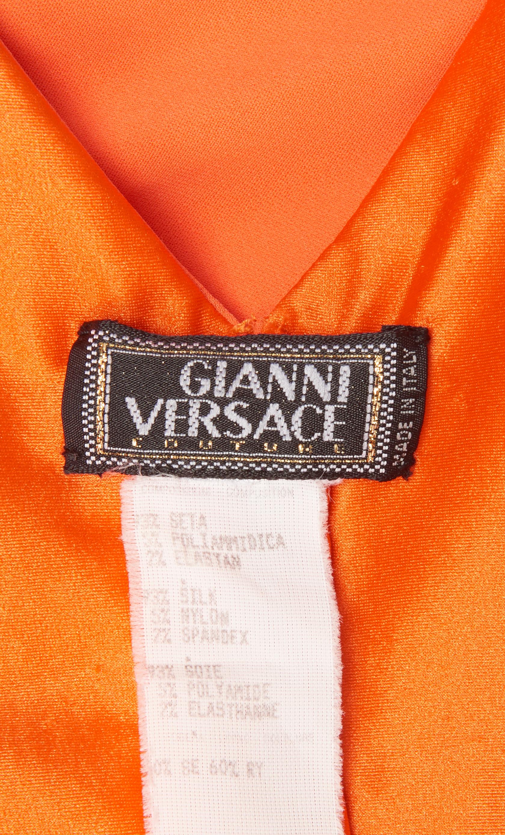 versace orange dress