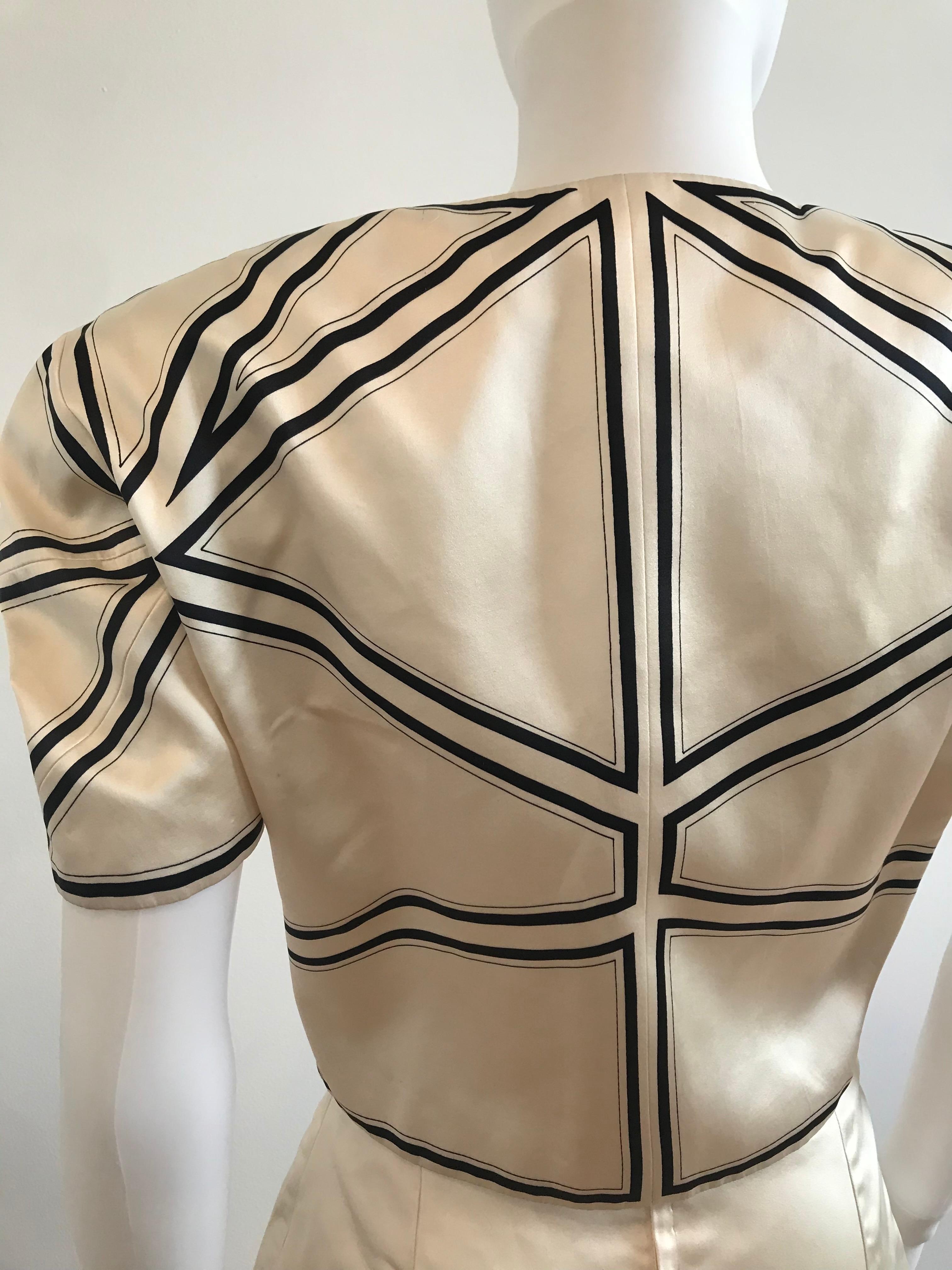 Gianni Versace Couture Origami Silk Cropped Blazer and Skirt Suit Set For Sale 2