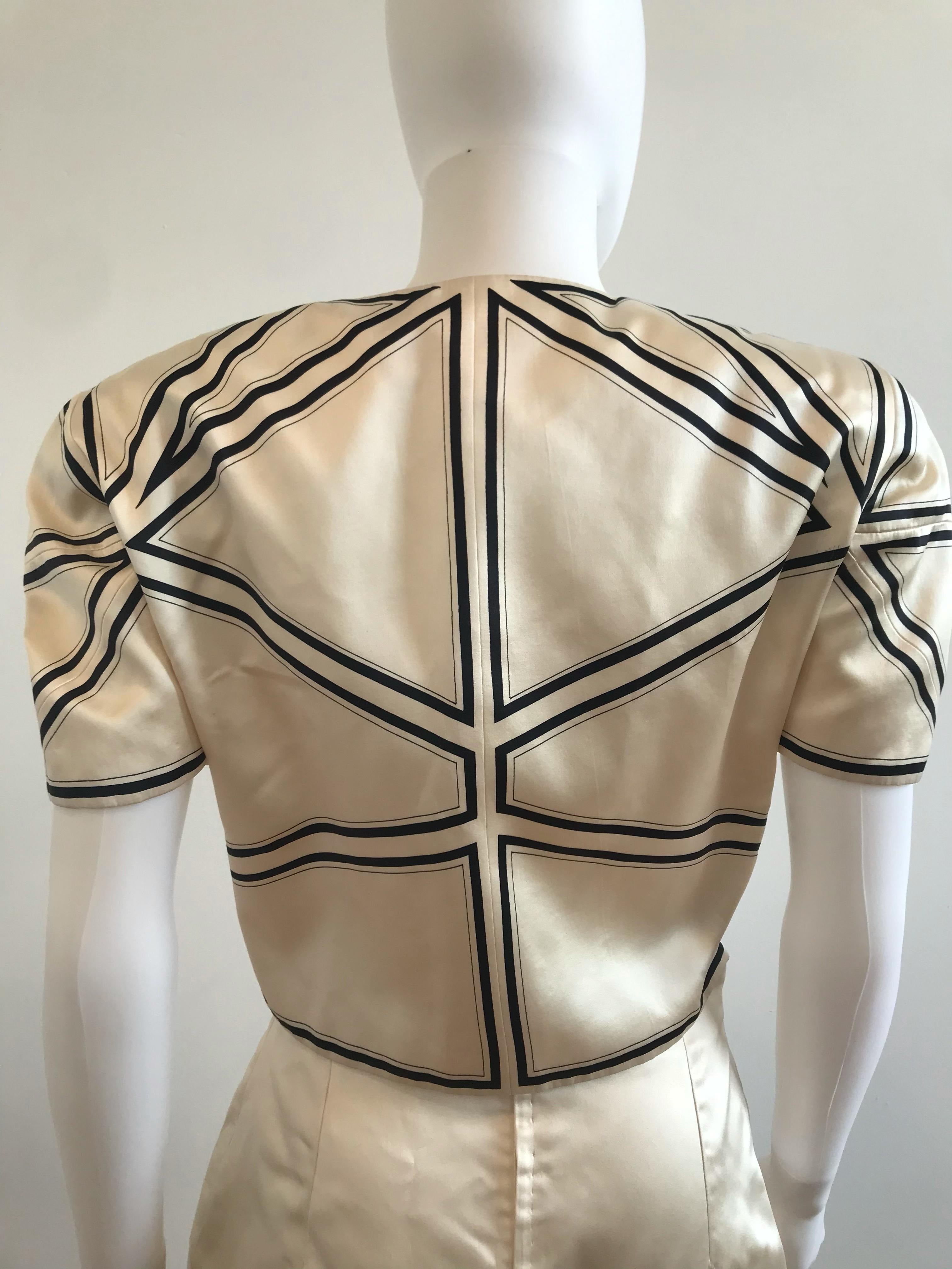 Gianni Versace Couture Origami Silk Cropped Blazer and Skirt Suit Set For Sale 1