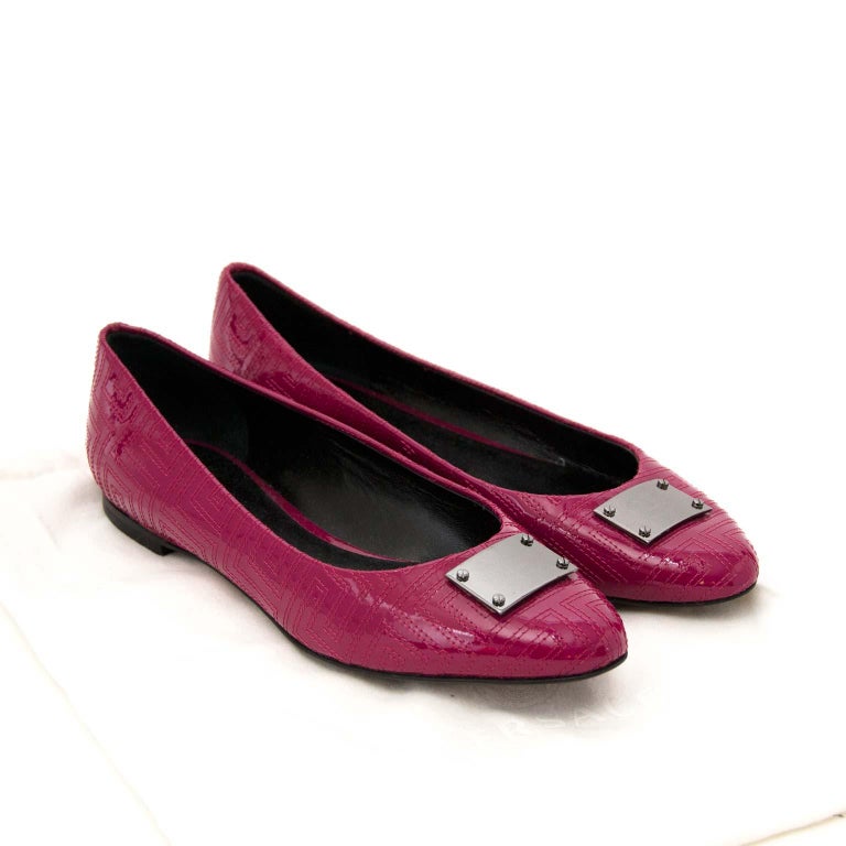 Gianni Versace Couture Patent Fuchsia Ballerinas - size 37,5 For Sale ...