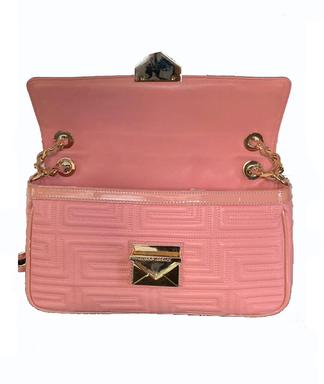 GIANNI VERSACE COUTURE PINK PATENT Gesteppte LEDER-Schultertasche (Pink)