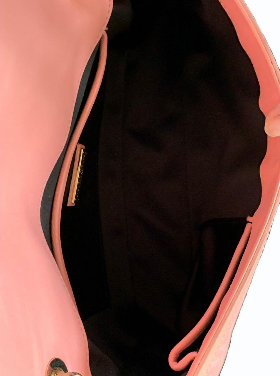 GIANNI VERSACE COUTURE PINK PATENT Gesteppte LEDER-Schultertasche 3