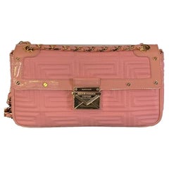 GIANNI VERSACE COUTURE PINK PATENT QUILTED LEATHER SHOULDER Bag