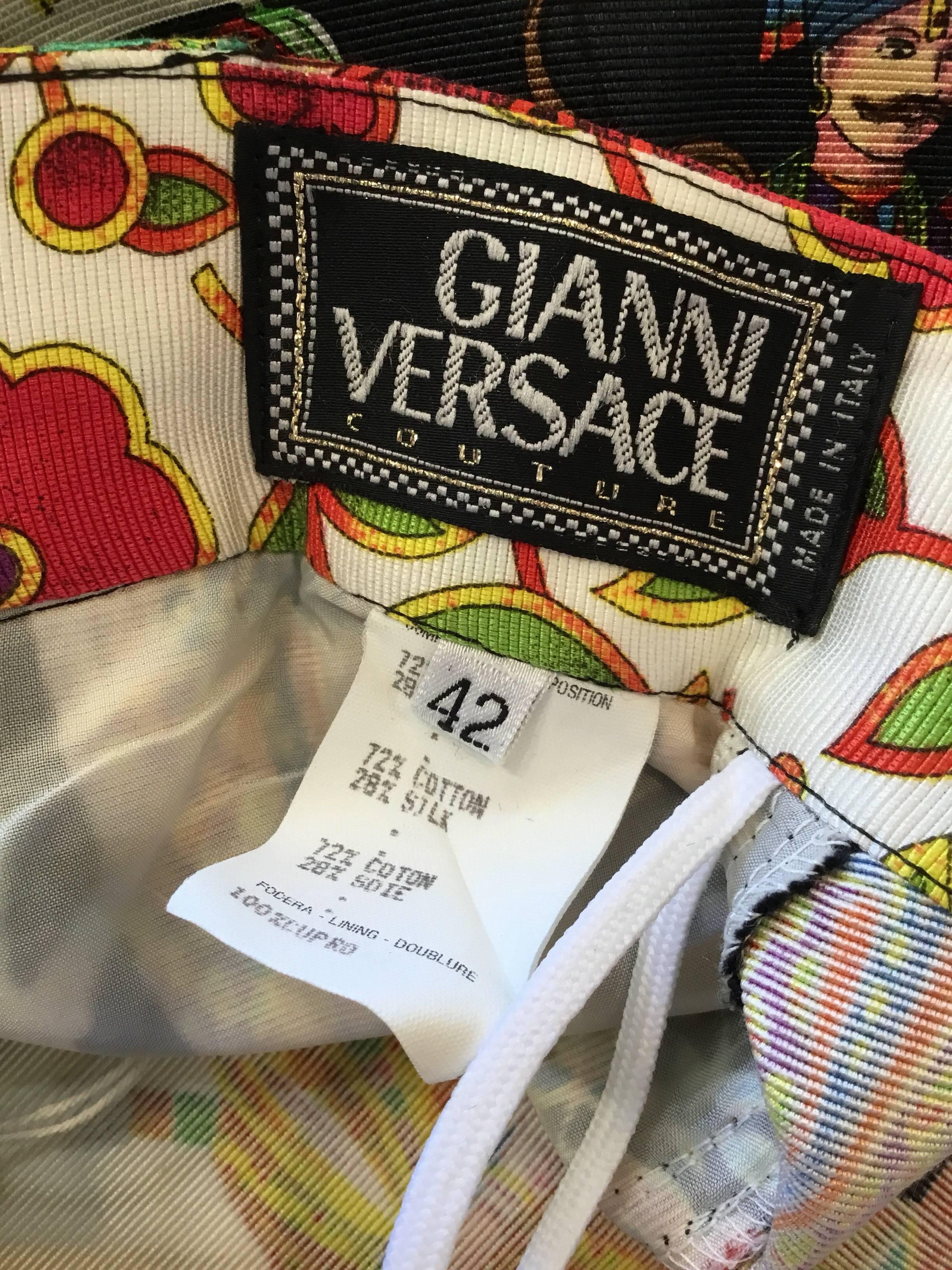 Brown Gianni Versace Couture Print Vintage Pants