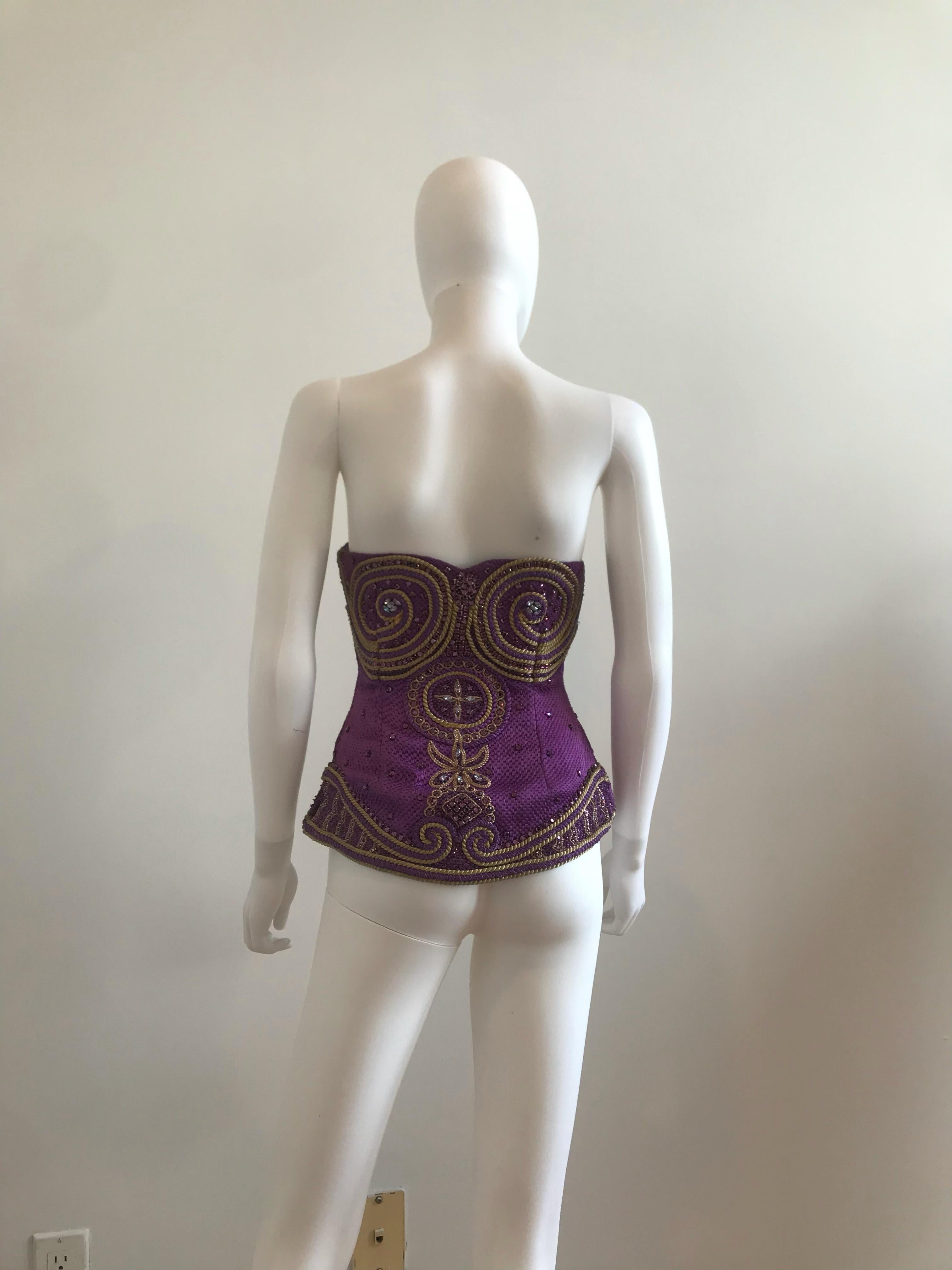 versace purple corset top