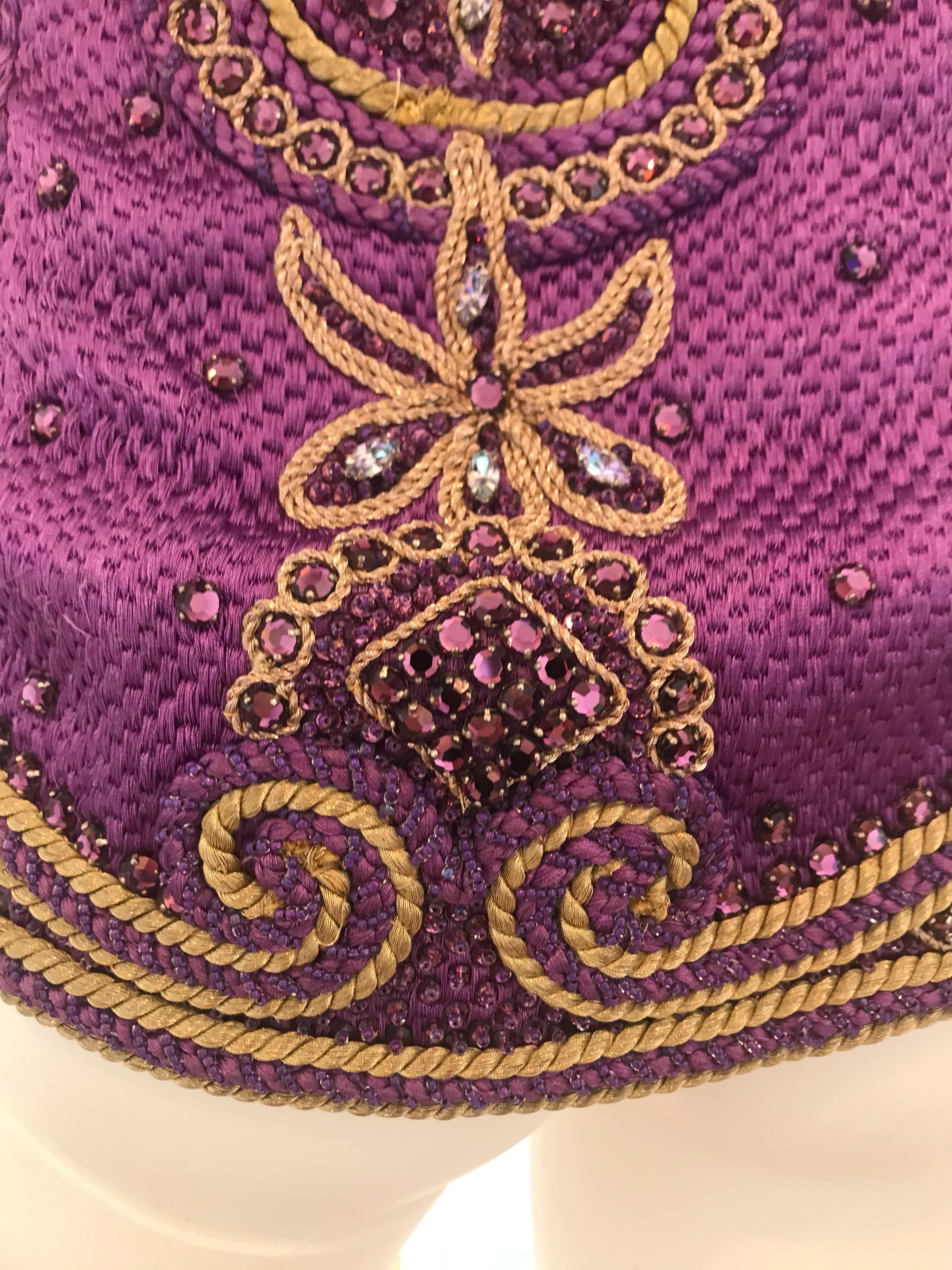 Women's Gianni Versace Couture Purple & Gold Embellished & Embroidered Bustier/Corset For Sale