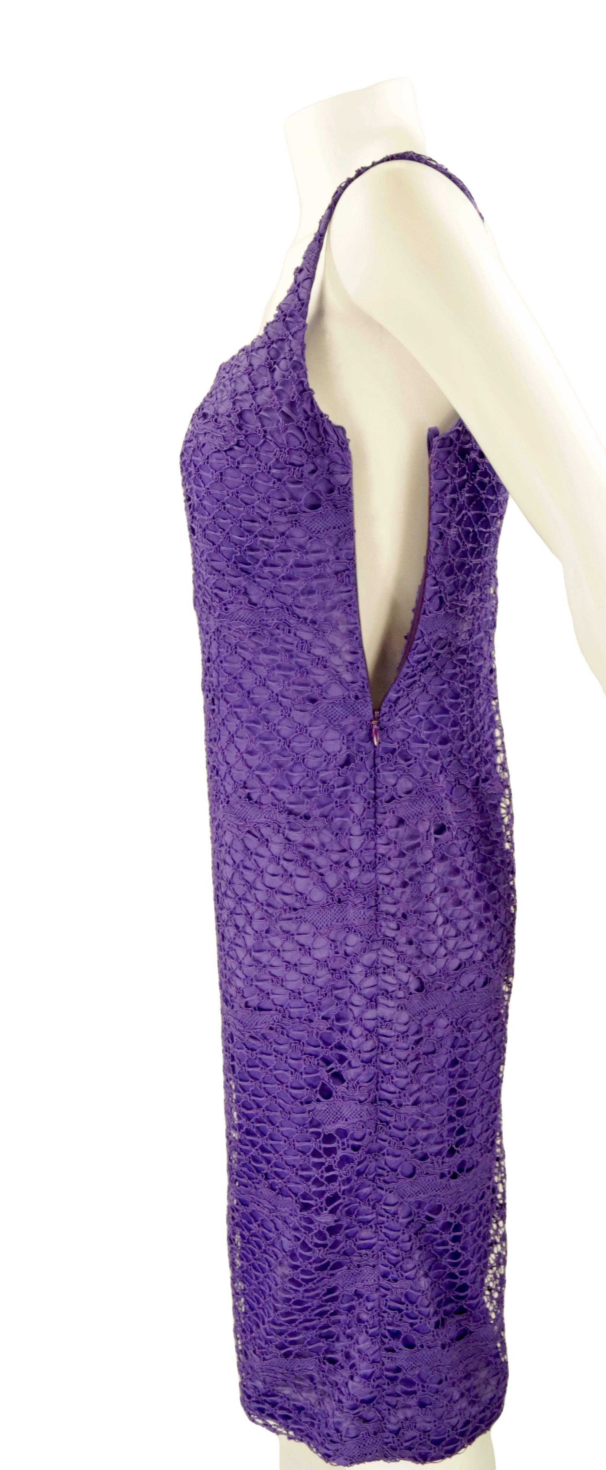 Gianni Versace Couture purple lace dress For Sale 6