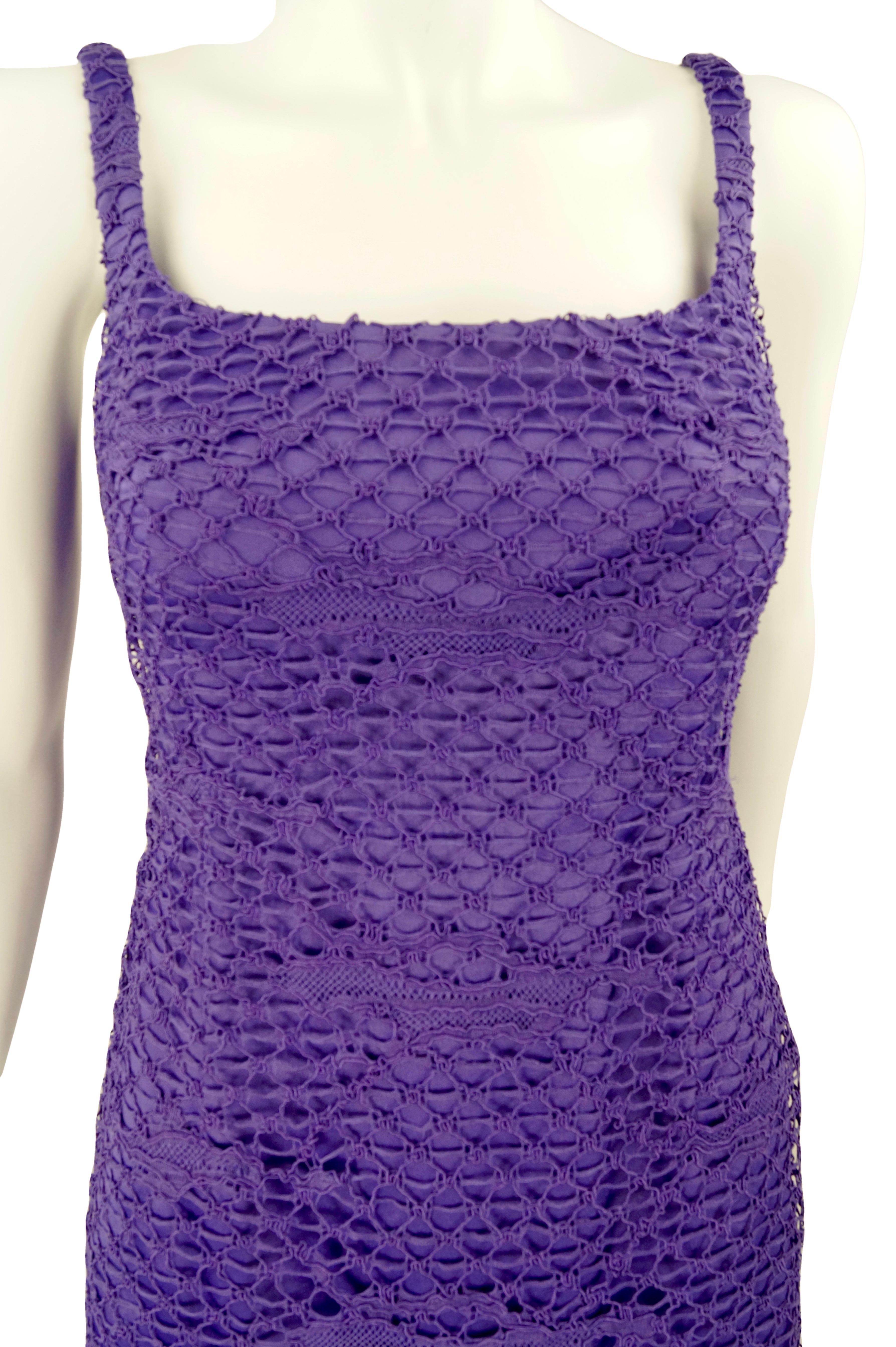 Gianni Versace Couture purple lace dress In Excellent Condition For Sale In Rubiera, RE