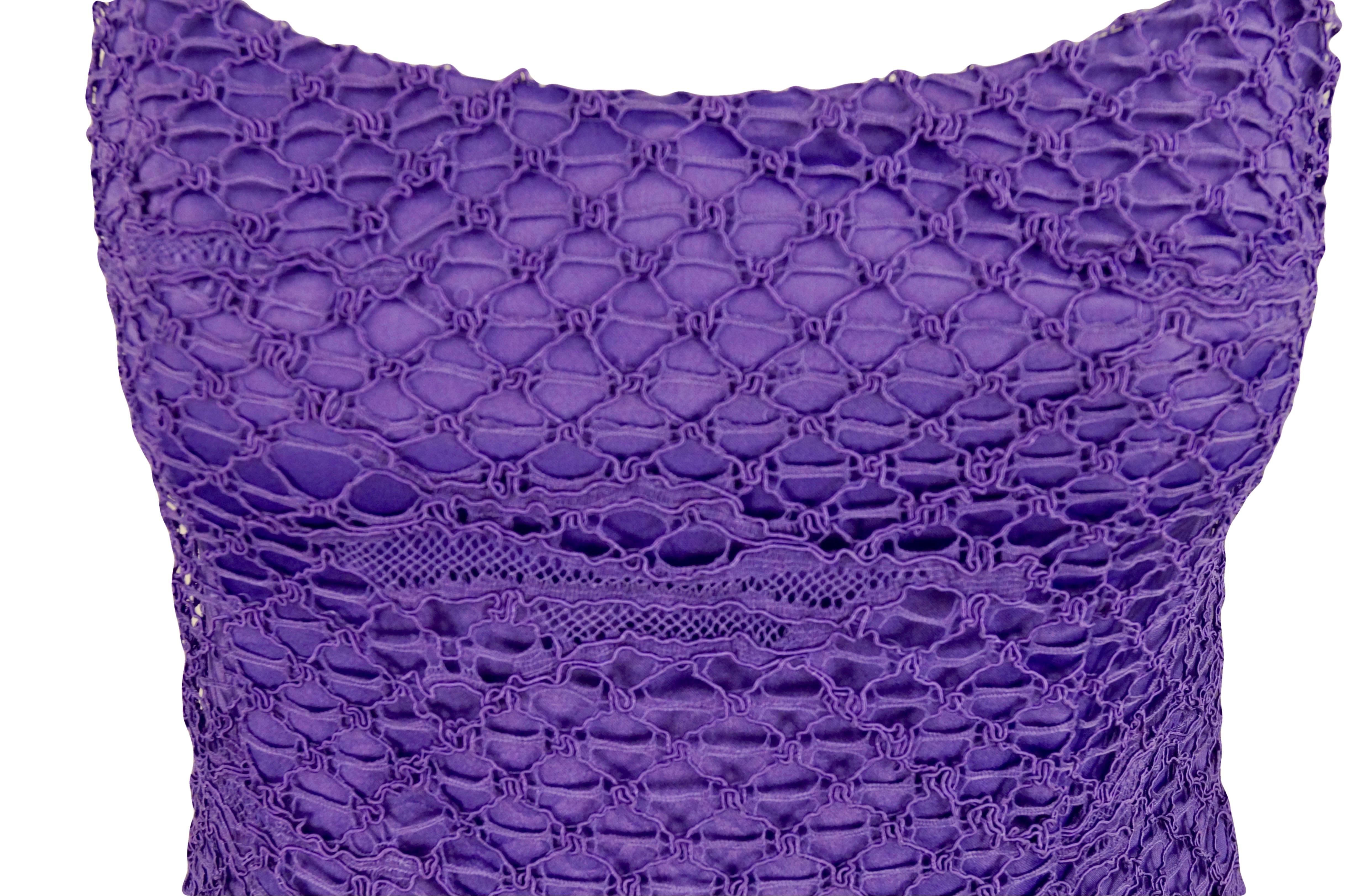 Women's Gianni Versace Couture purple lace dress For Sale