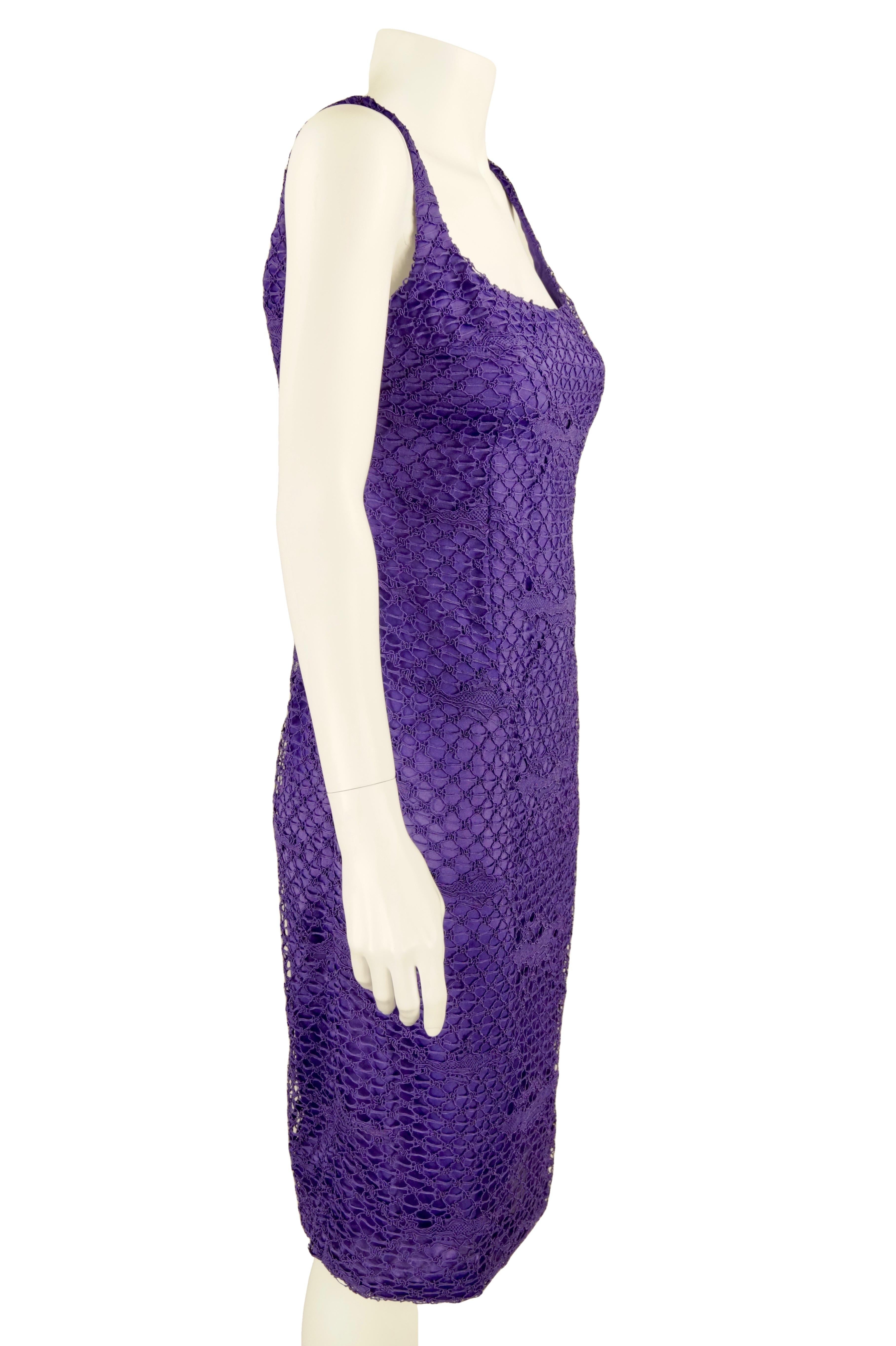 Gianni Versace Couture purple lace dress For Sale 2