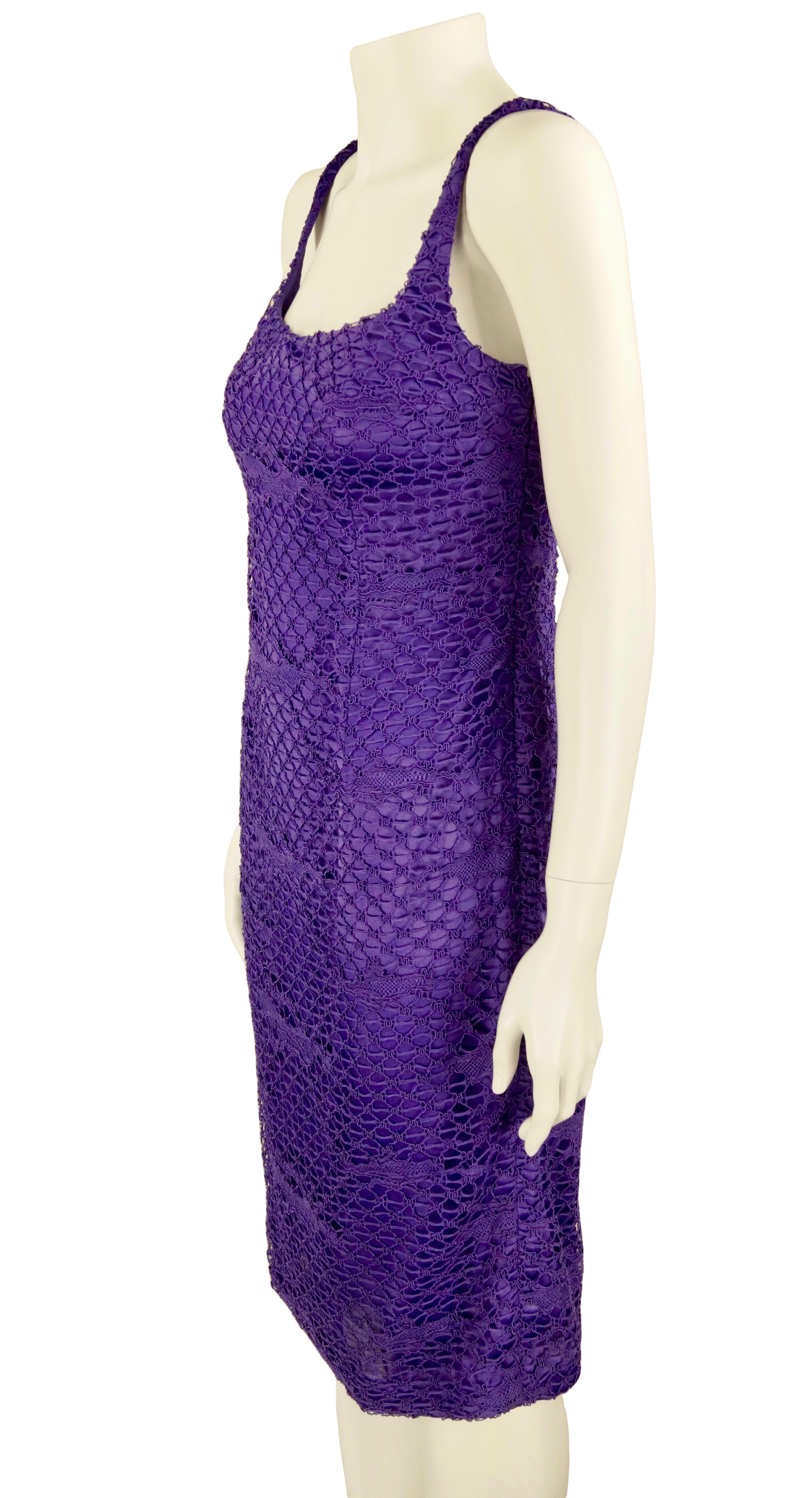 Gianni Versace Couture purple lace dress For Sale 5