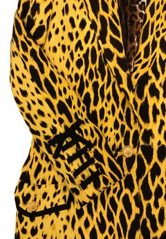 Gianni Versace Couture Rare Yellow Leopard Print Silk Jacket