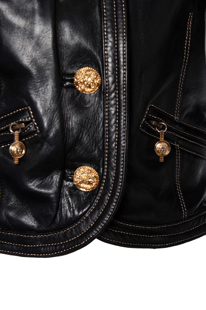 Gianni Versace Couture, Runway leather vest For Sale 1