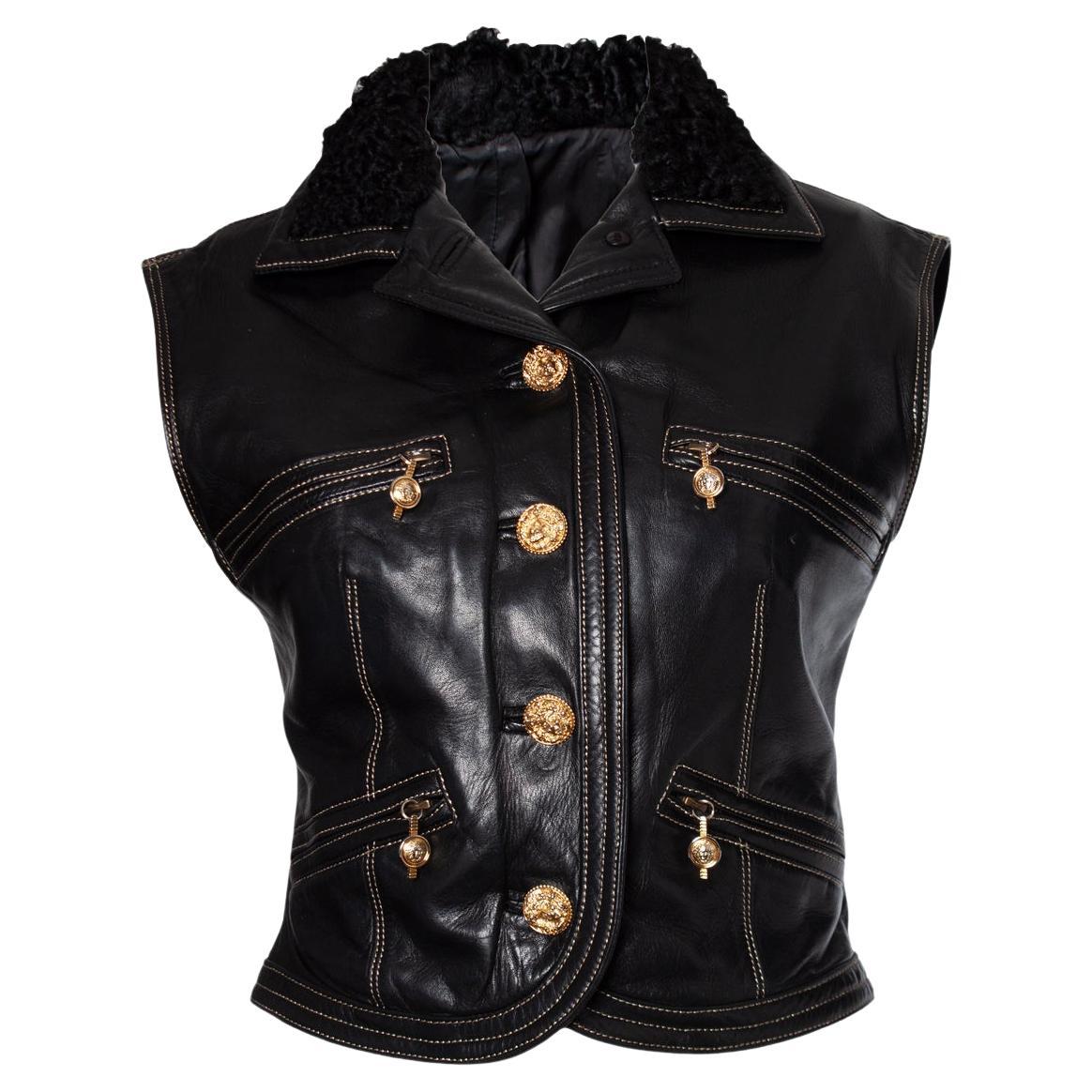 Gianni Versace Couture, Runway leather vest For Sale