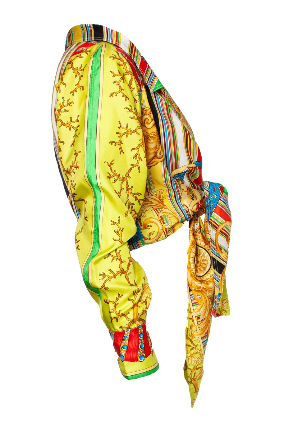 Gianni Versace Couture, Runway off shoulder silk blouse In Excellent Condition In AMSTERDAM, NL