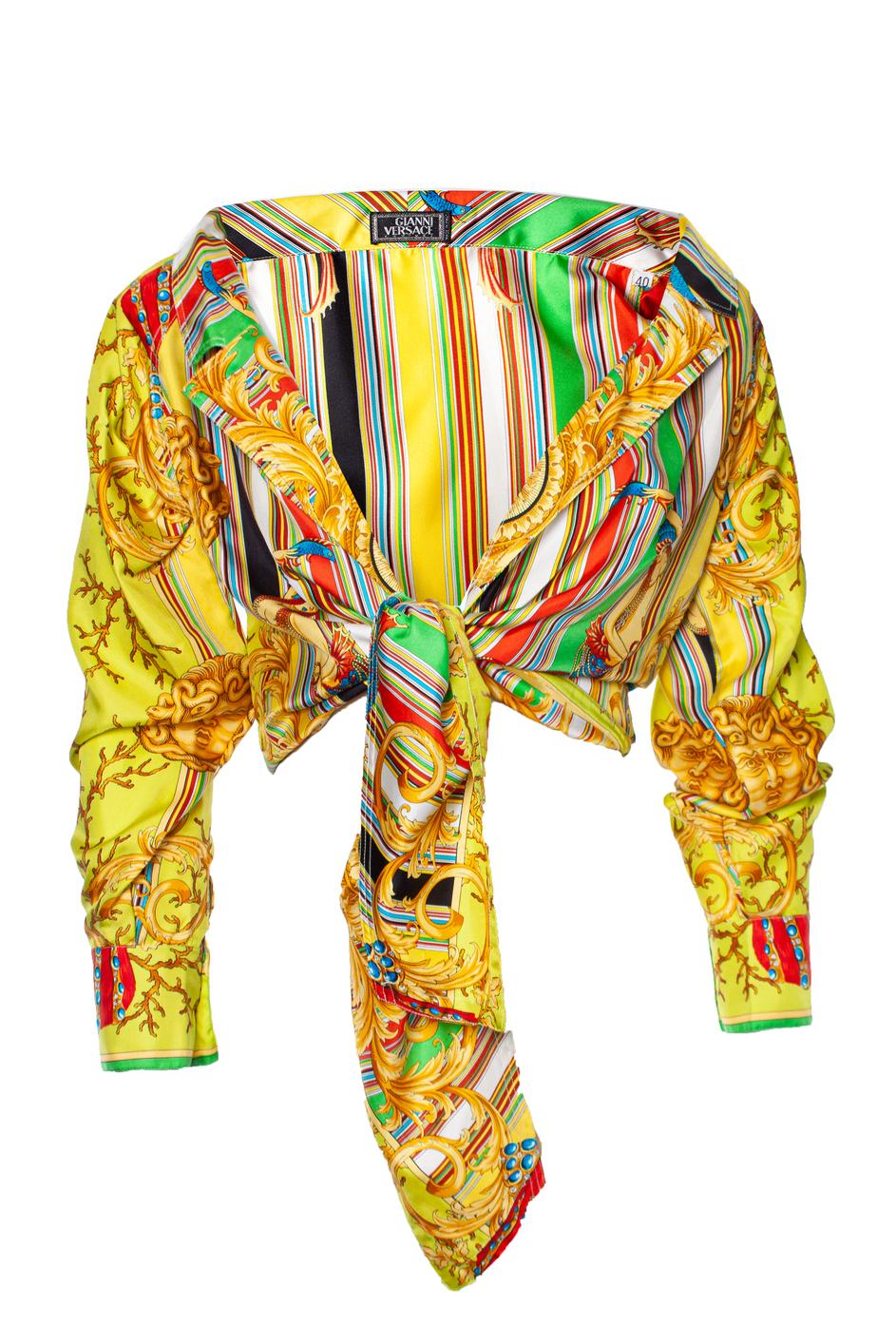 Gianni Versace Couture, Runway off shoulder silk blouse 1