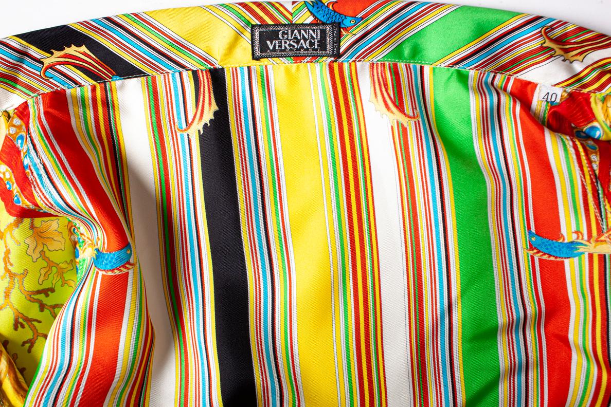 Gianni Versace Couture, Runway off shoulder silk blouse 3