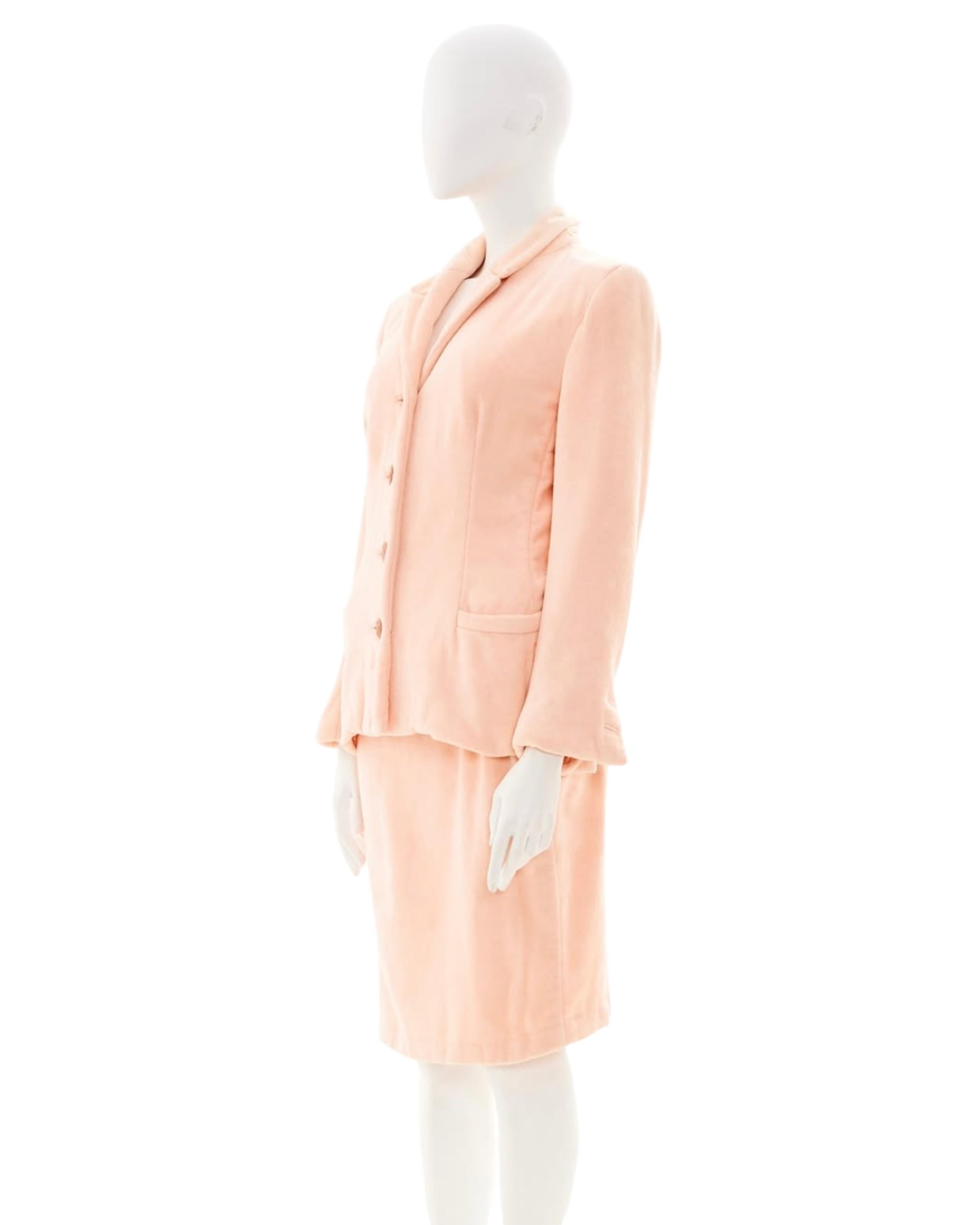 Orange Gianni Versace Couture S/S 1995 Pink terry suit in vendita