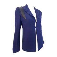 Gianni Versace Couture S/S 1998 Royal Blue Blazer with Leather Stripe