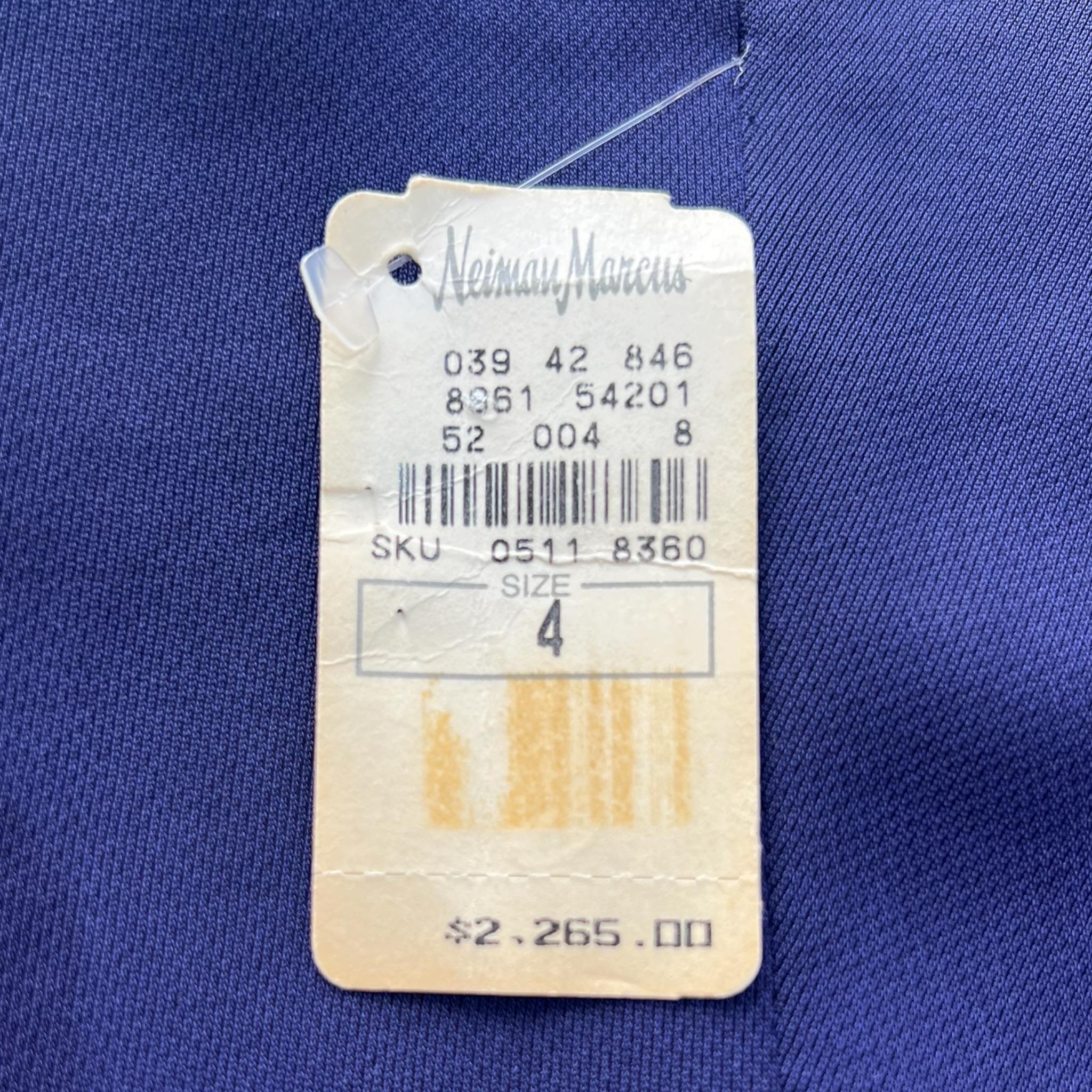 Gianni Versace Couture S/S 1998 Blazer Azul Real con Raya de Cuero en venta 4