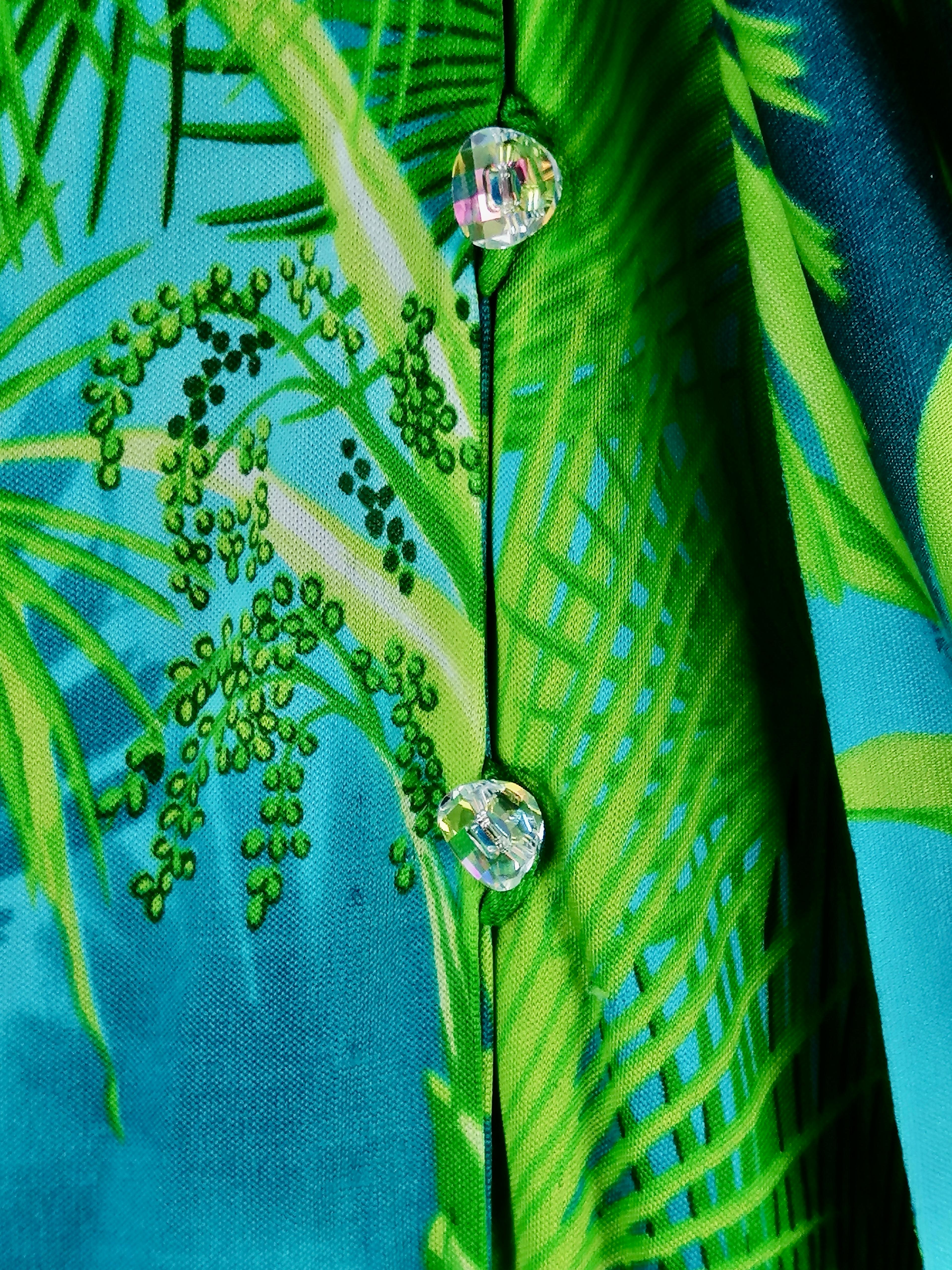 GIANNI VERSACE COUTURE Iconic S/S 2000 Plunging Jungle Dress For Sale 6