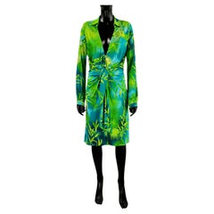 GIANNI VERSACE COUTURE Iconic S/S 2000 Plunging Jungle Dress