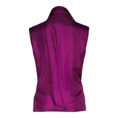 GIANNI VERSACE COUTURE S/S 2000 Purple Silk Blouse with Swarovski BUTTONS Y2K