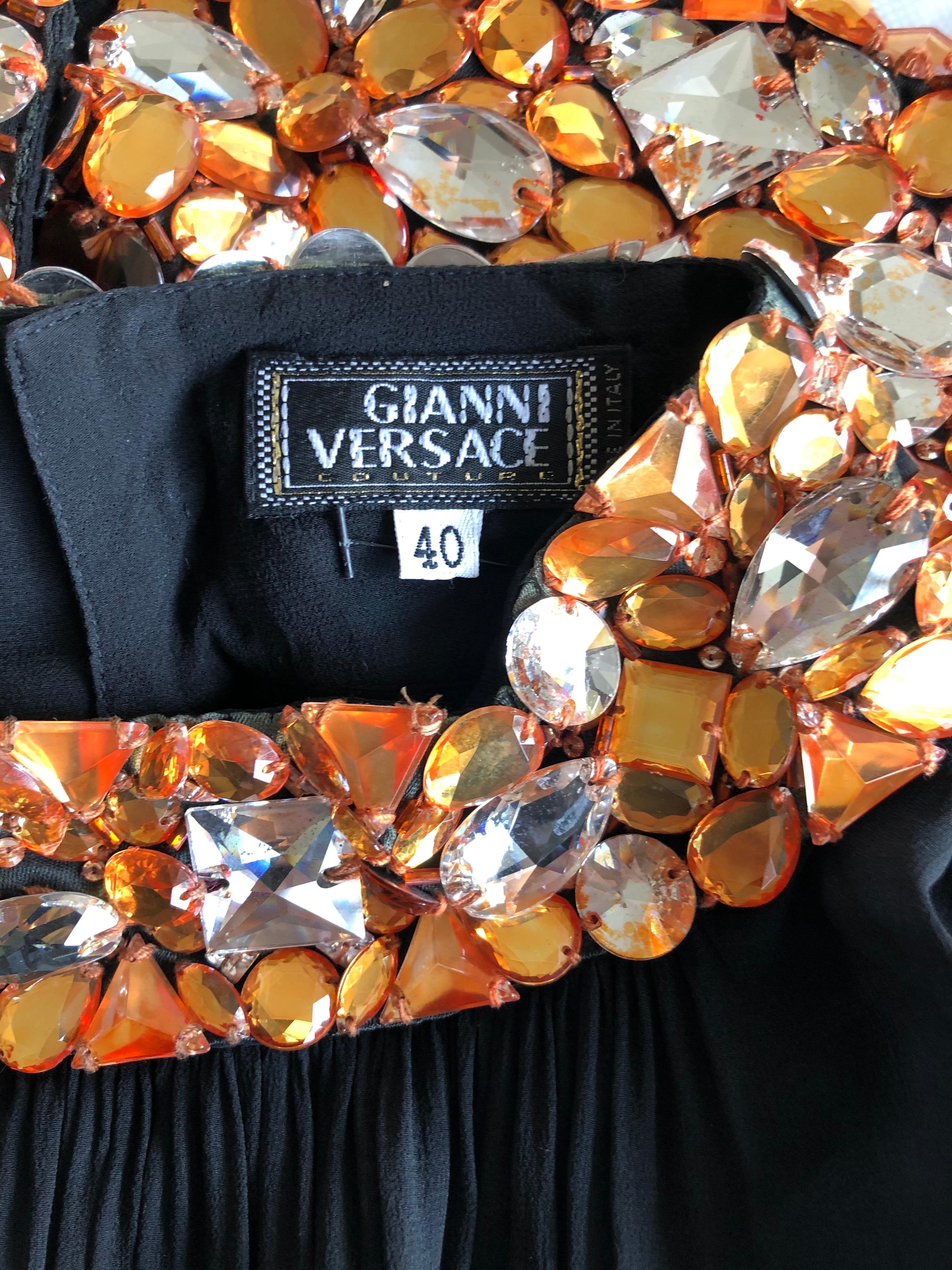 Gianni Versace Couture S/S 2000 Runway Embellished Sheer Top & Pants 2 Piece Set In Good Condition For Sale In Naples, FL