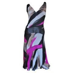 Gianni Versace Couture Abito in seta con fascia in pelle A/I 2001