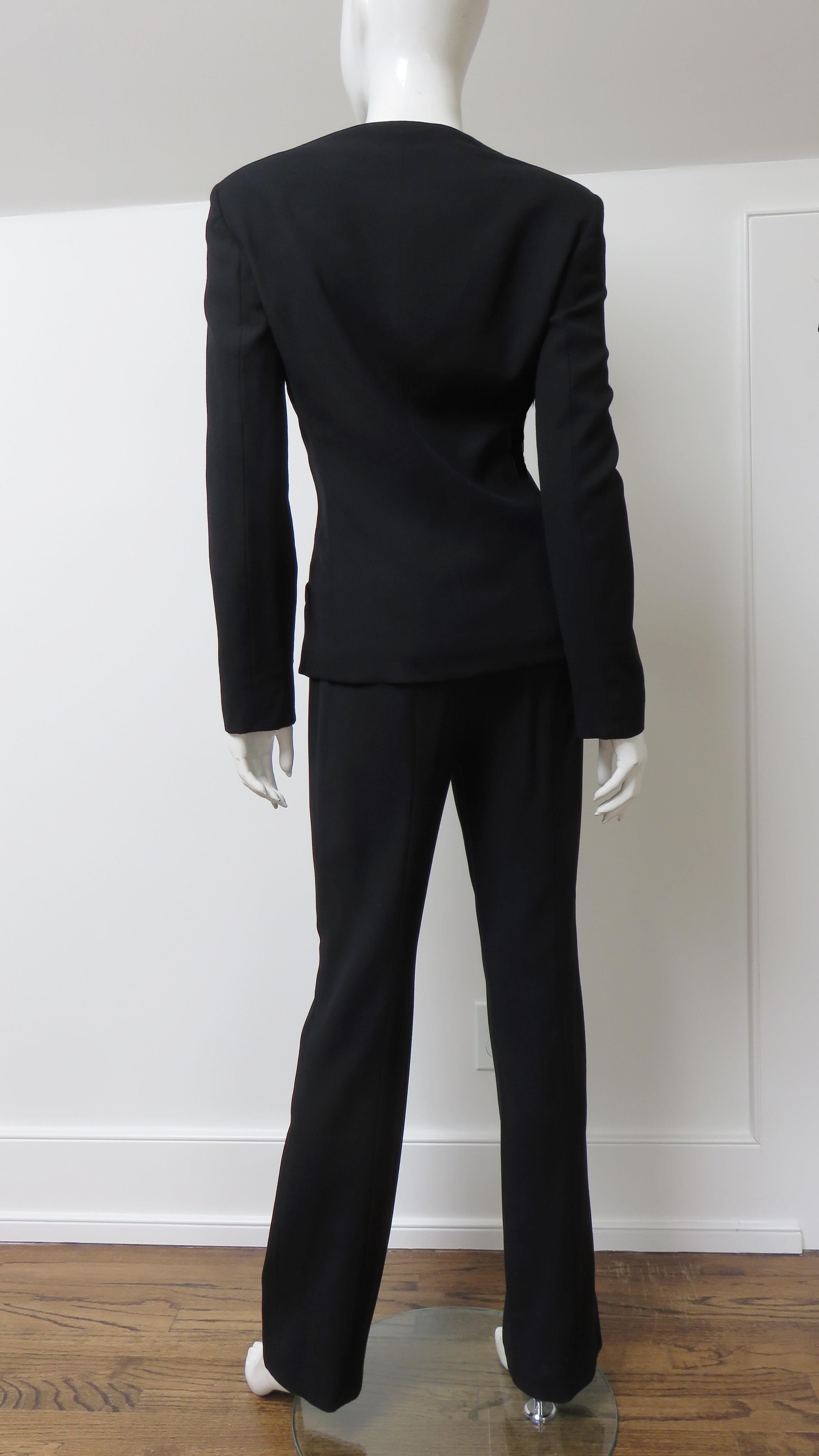Gianni Versace Couture Silk Pant Suit with Cut outs 1990s For Sale 3