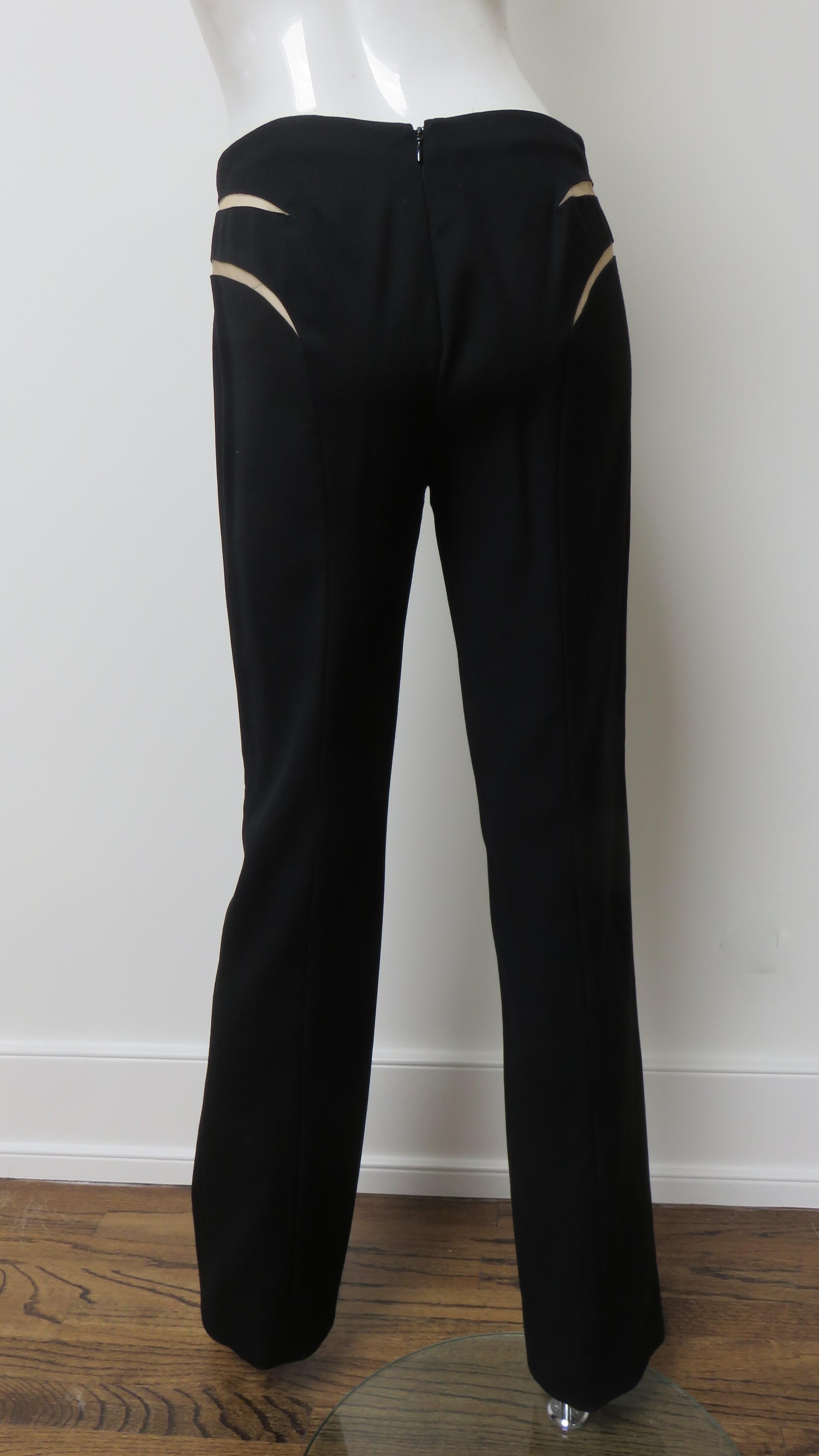 Gianni Versace Couture Silk Pant Suit with Cut outs 1990s For Sale 5