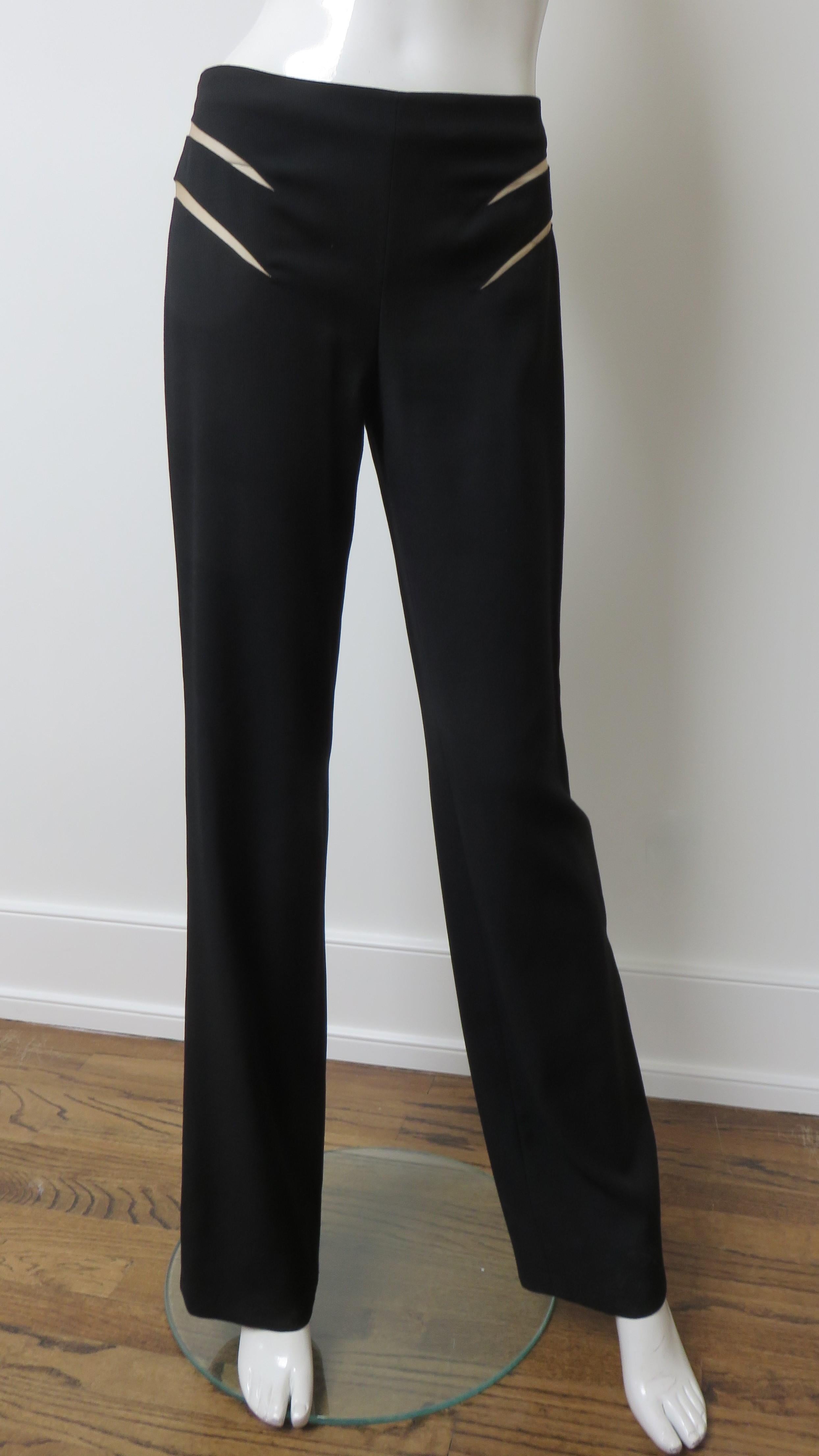 Women's Gianni Versace Couture Silk Pant Suit with Cut outs 1990s For Sale