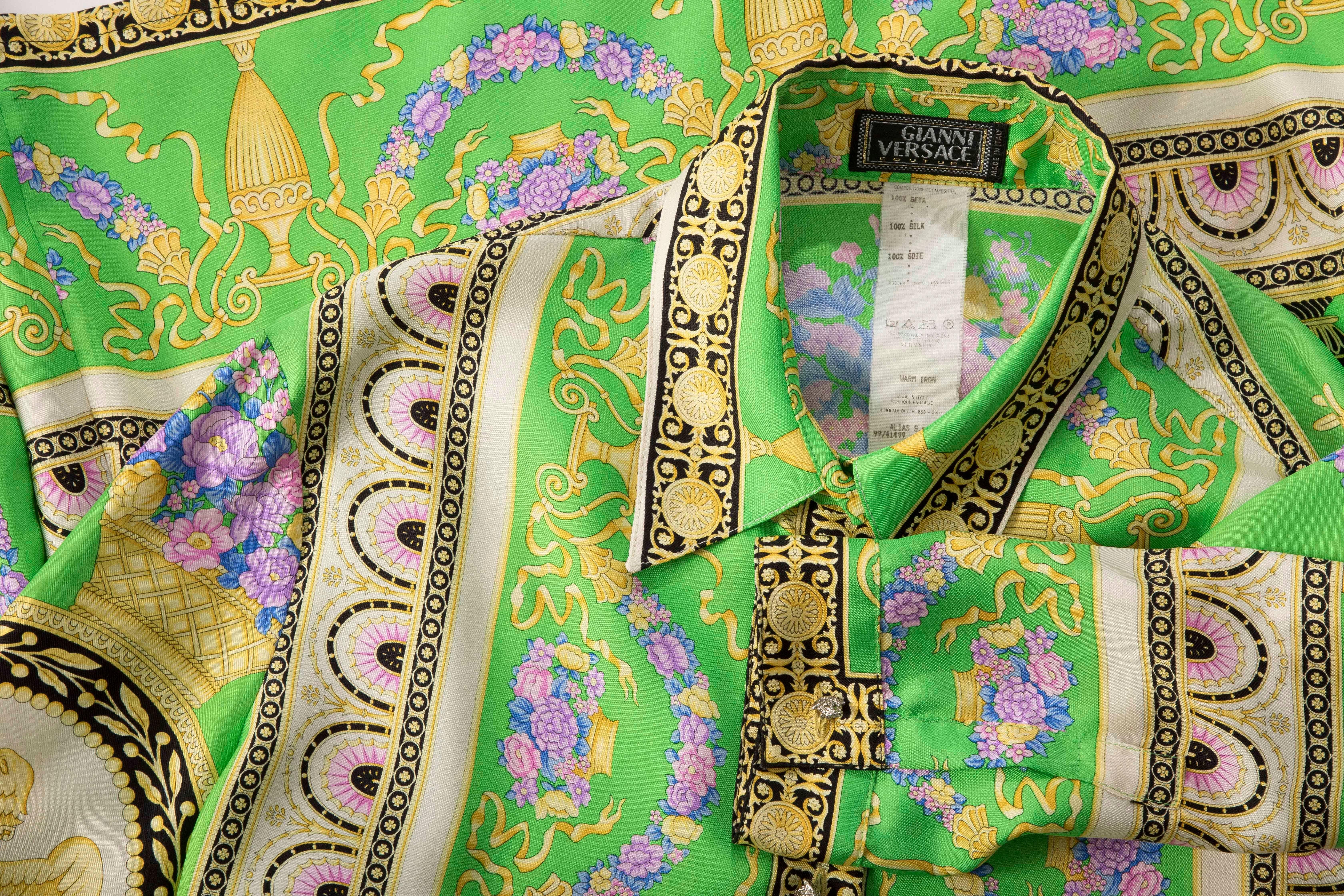 Gianni Versace Couture Silk Printed Blouse, Circa 1990s 5