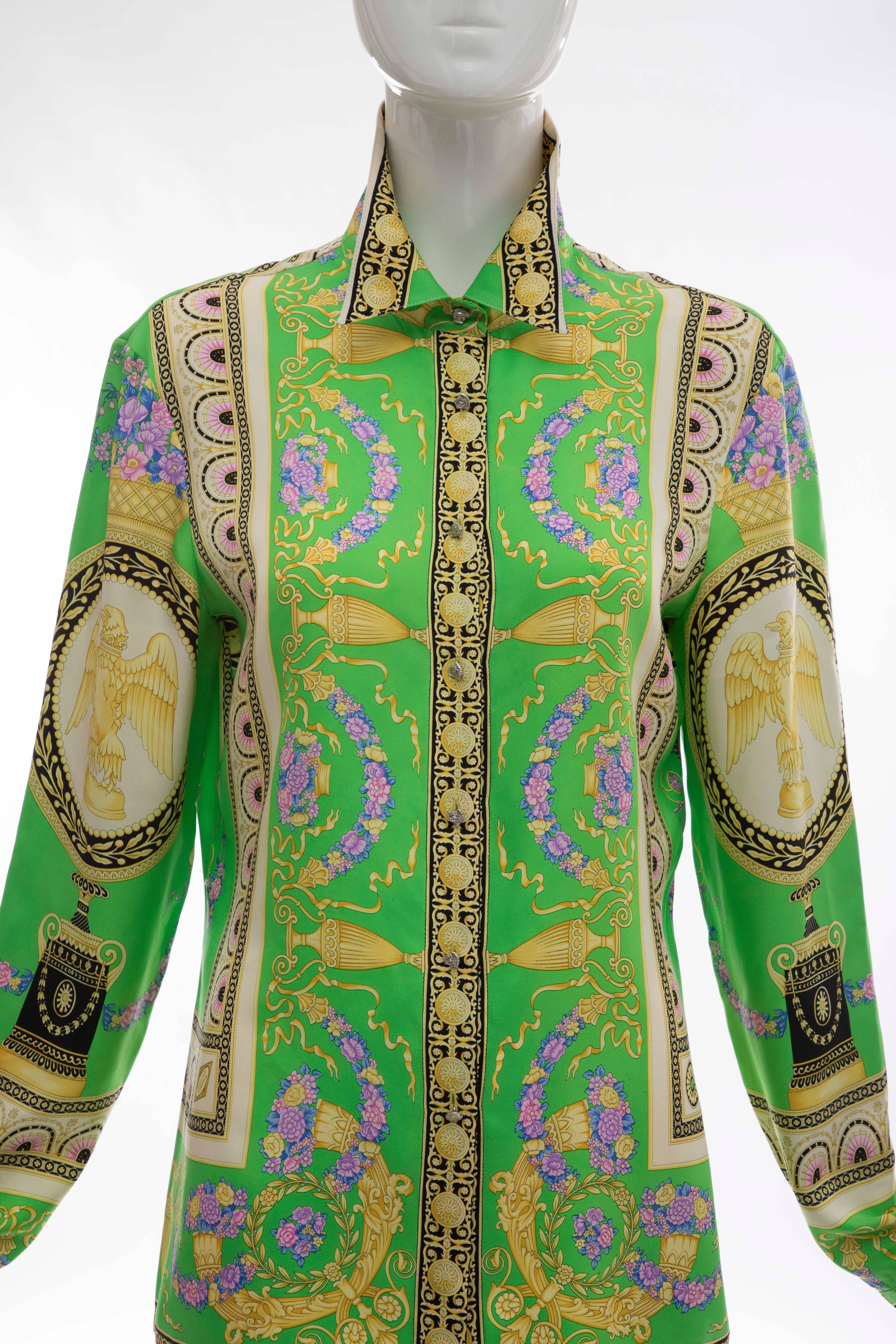 Women's Gianni Versace Couture Silk Printed Blouse, Circa 1990s