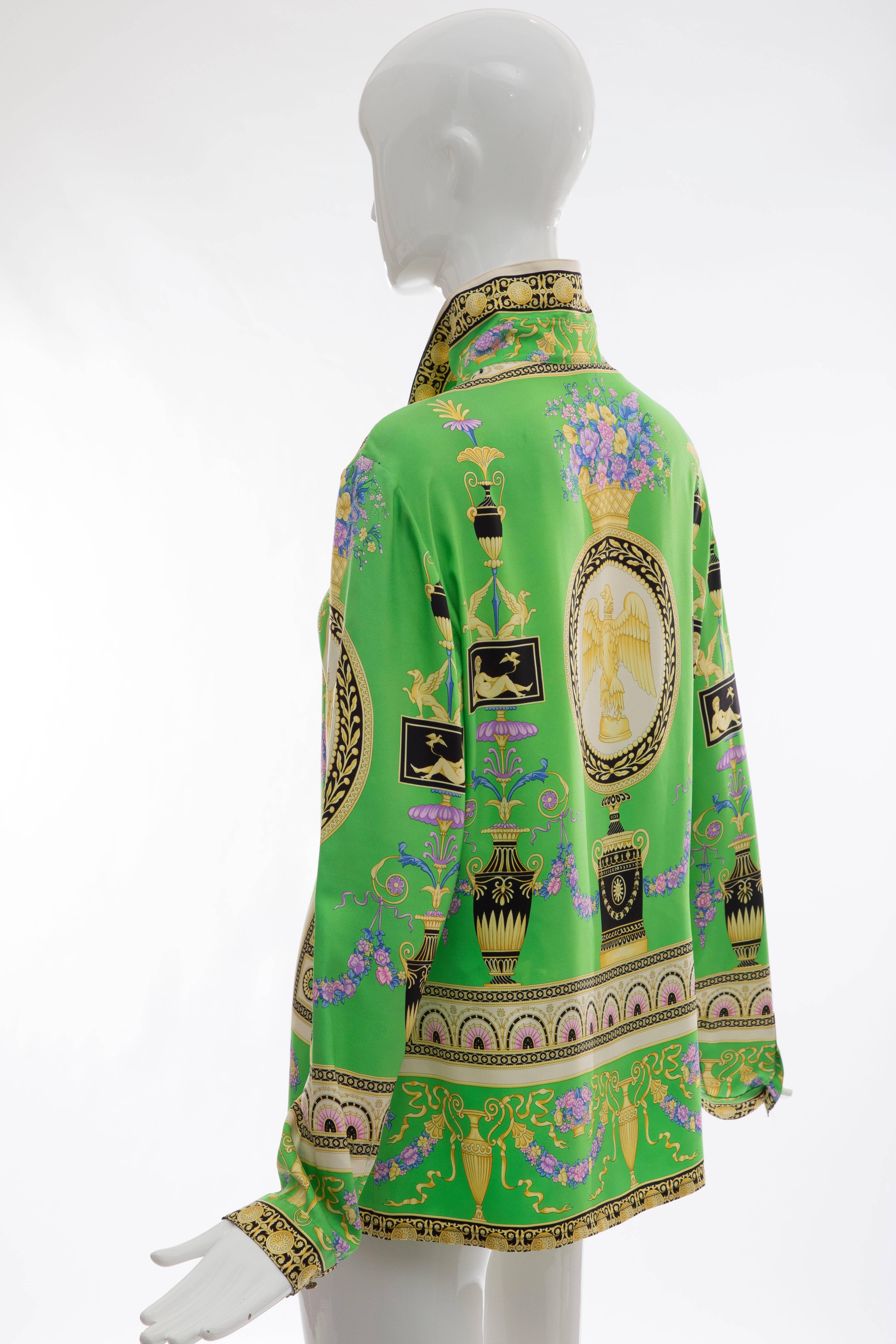 Gianni Versace Couture Silk Printed Blouse, Circa 1990s 4