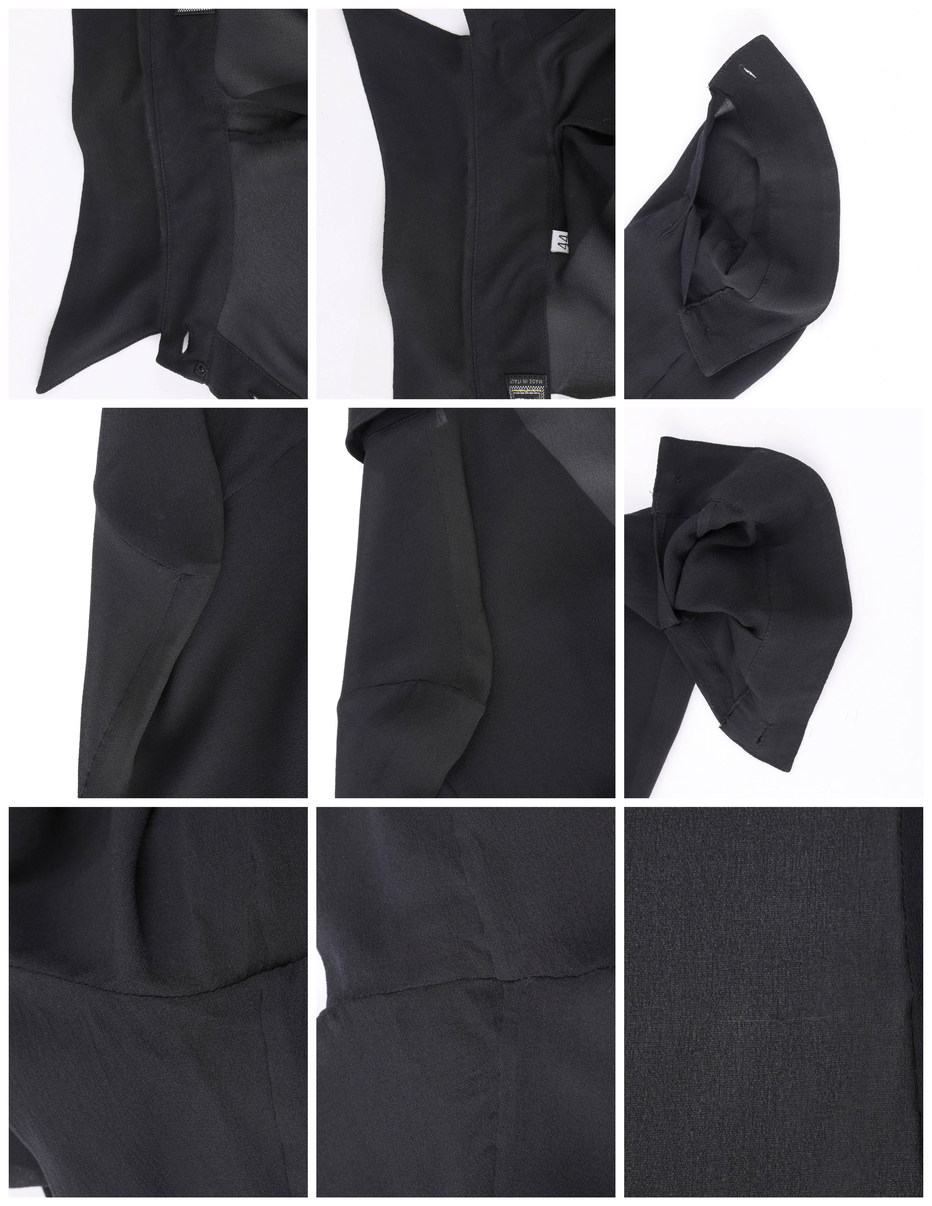GIANNI VERSACE Couture S/S 1999 Black Silk Chiffon Medusa Head Button Up Shirt 3