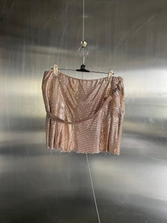 Gianni Versace Couture SS 2003 Pink Metallic Miniskirt by Dontella Versace