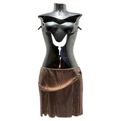 Gianni Versace Couture SS 2003 Pink Metallic Miniskirt by Dontella Versace