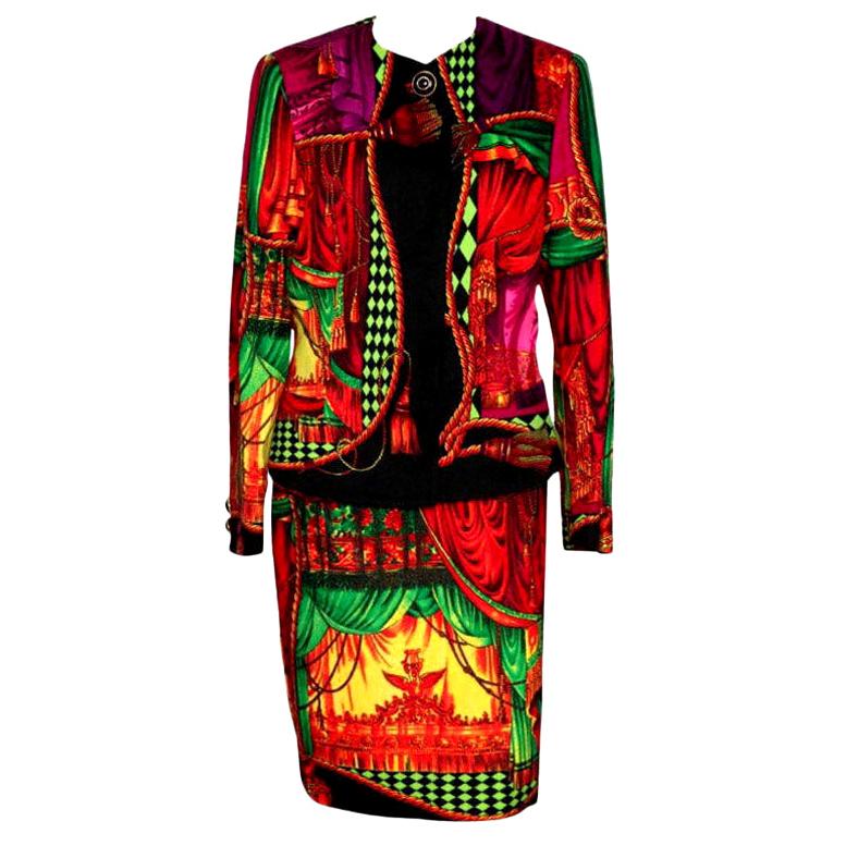 Gianni Versace Couture Theater Print Suit For Sale