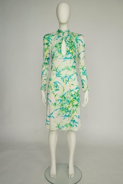 Gianni Versace Couture Open-Back Tropical Print Runway Silk Jersey Dress, SS2000
