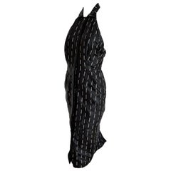 Gianni VERSACE Couture Unique Design Black Leather White Lines