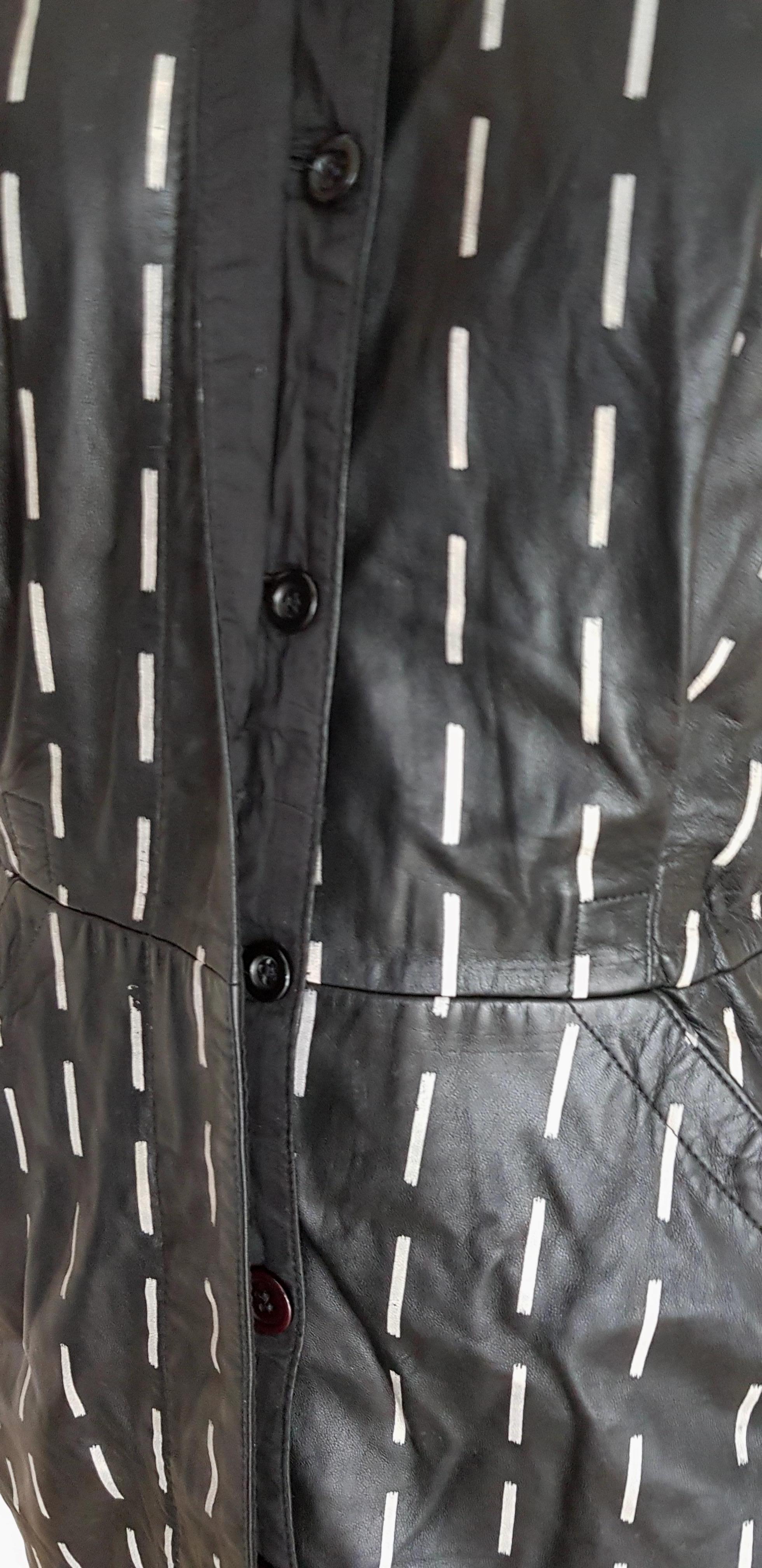 Gianni VERSACE Couture Unique Design Black Leather White Lines  For Sale 3
