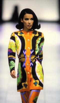 S/S 1991 Gianni Versace Couture Ventagli Atelier Printed Silk Jacket