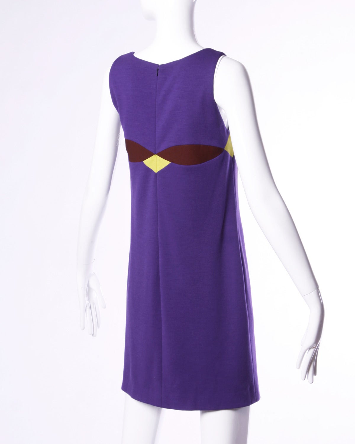 Gianni Versace Couture Vintage 1990er 90er Jahre Farbblock-Etuikleid aus Wolle im Zustand „Hervorragend“ im Angebot in Sparks, NV